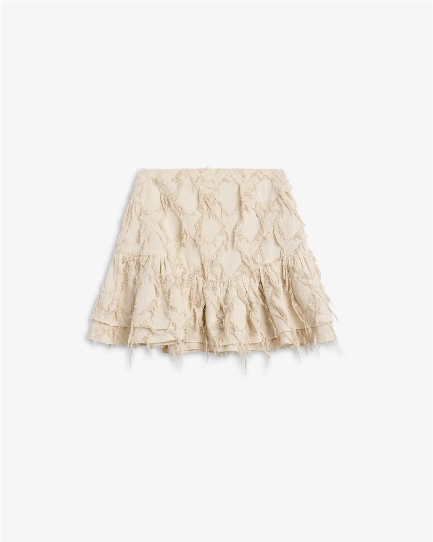 IBEN POSY FRAY SKIRT  Raw Beige