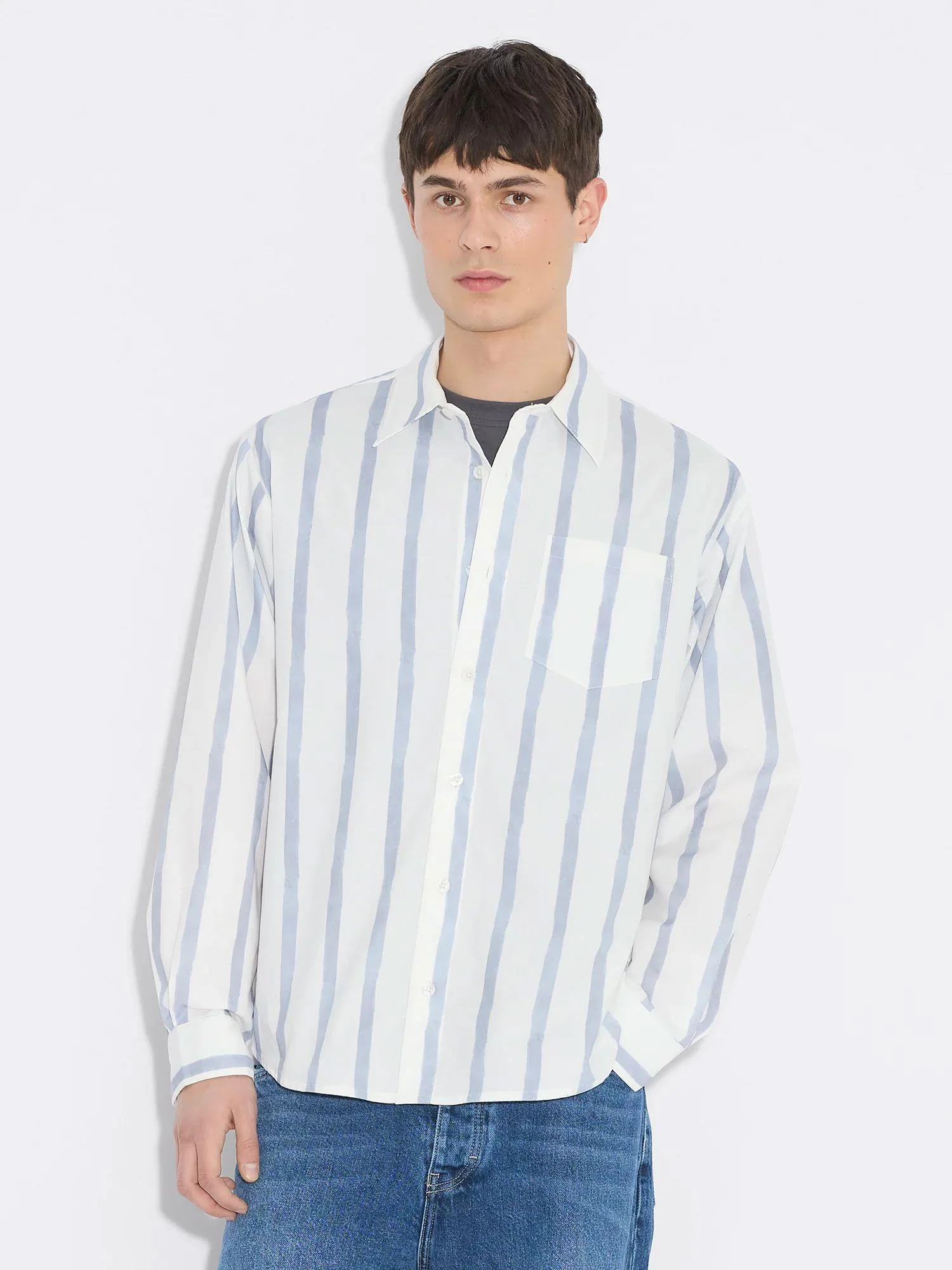 Regular Striped Shirt  Blue Stripe - Image 5