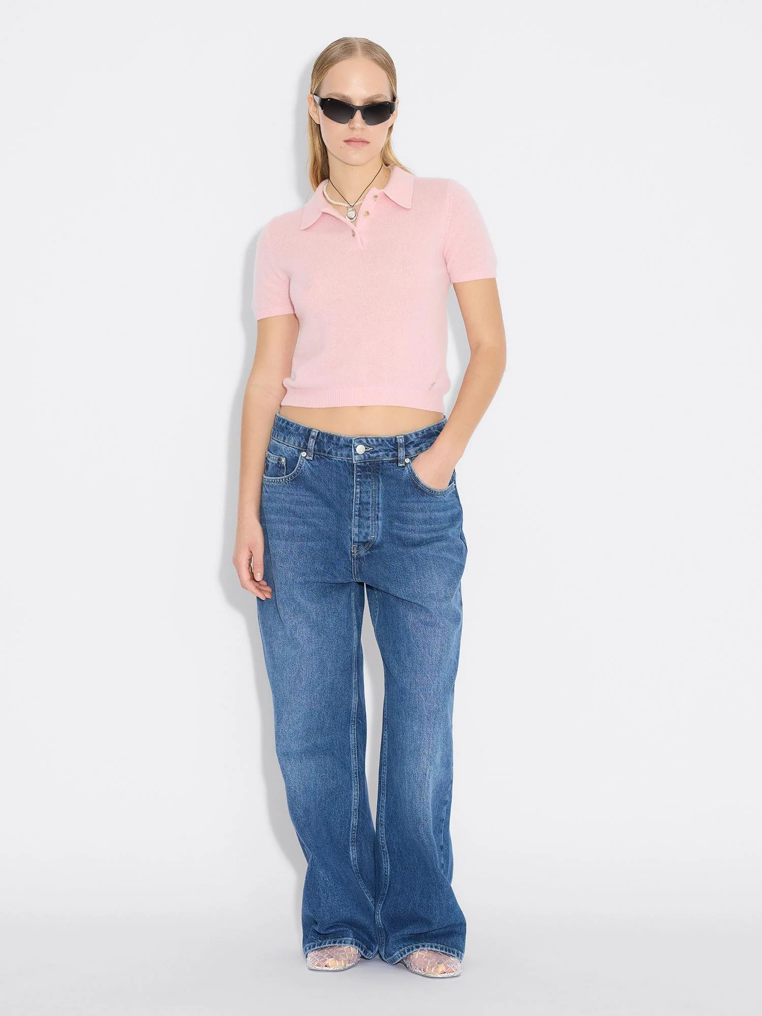 Cashmere Short Sleeve Polo 26-02 Pink - Image 2