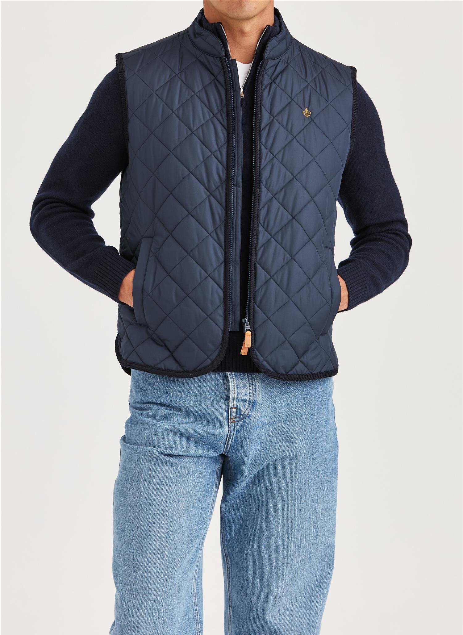 Teddy Quilted Vest Old Blue