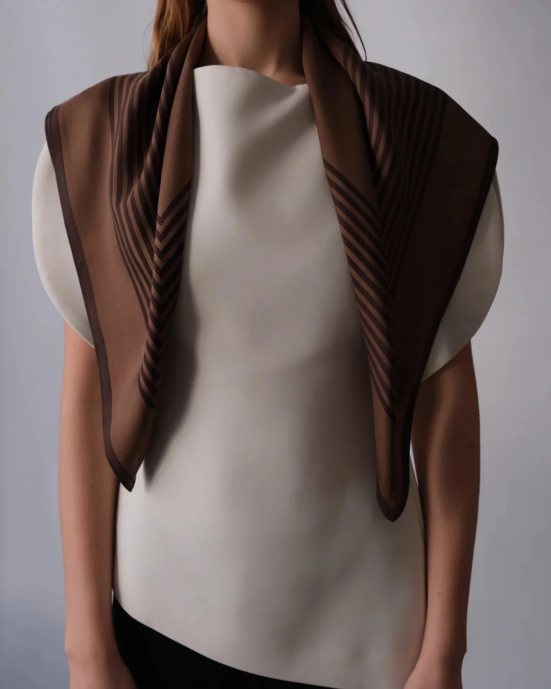 Striped Scarf  Brown - Image 2