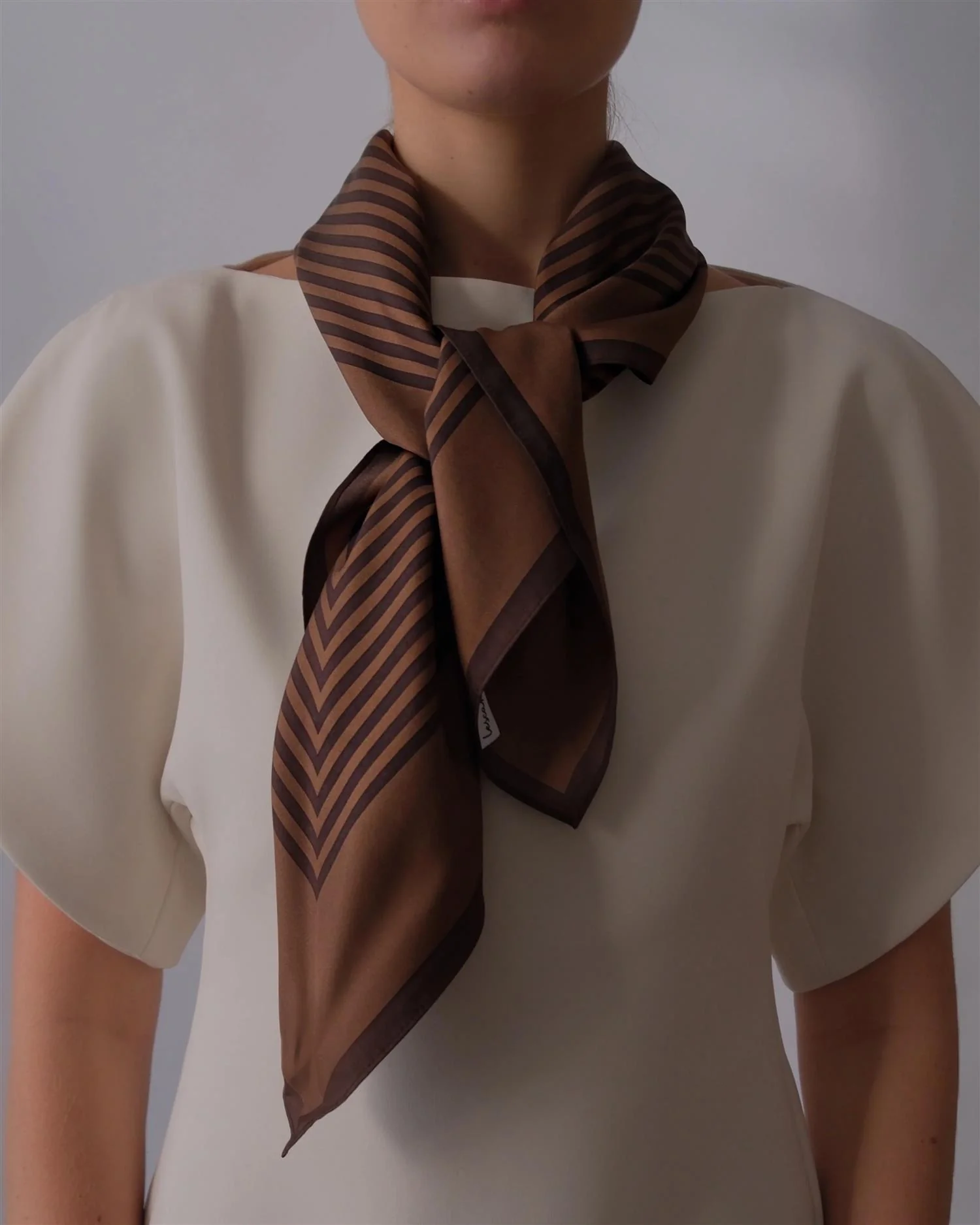 Striped Scarf  Brown - Image 3