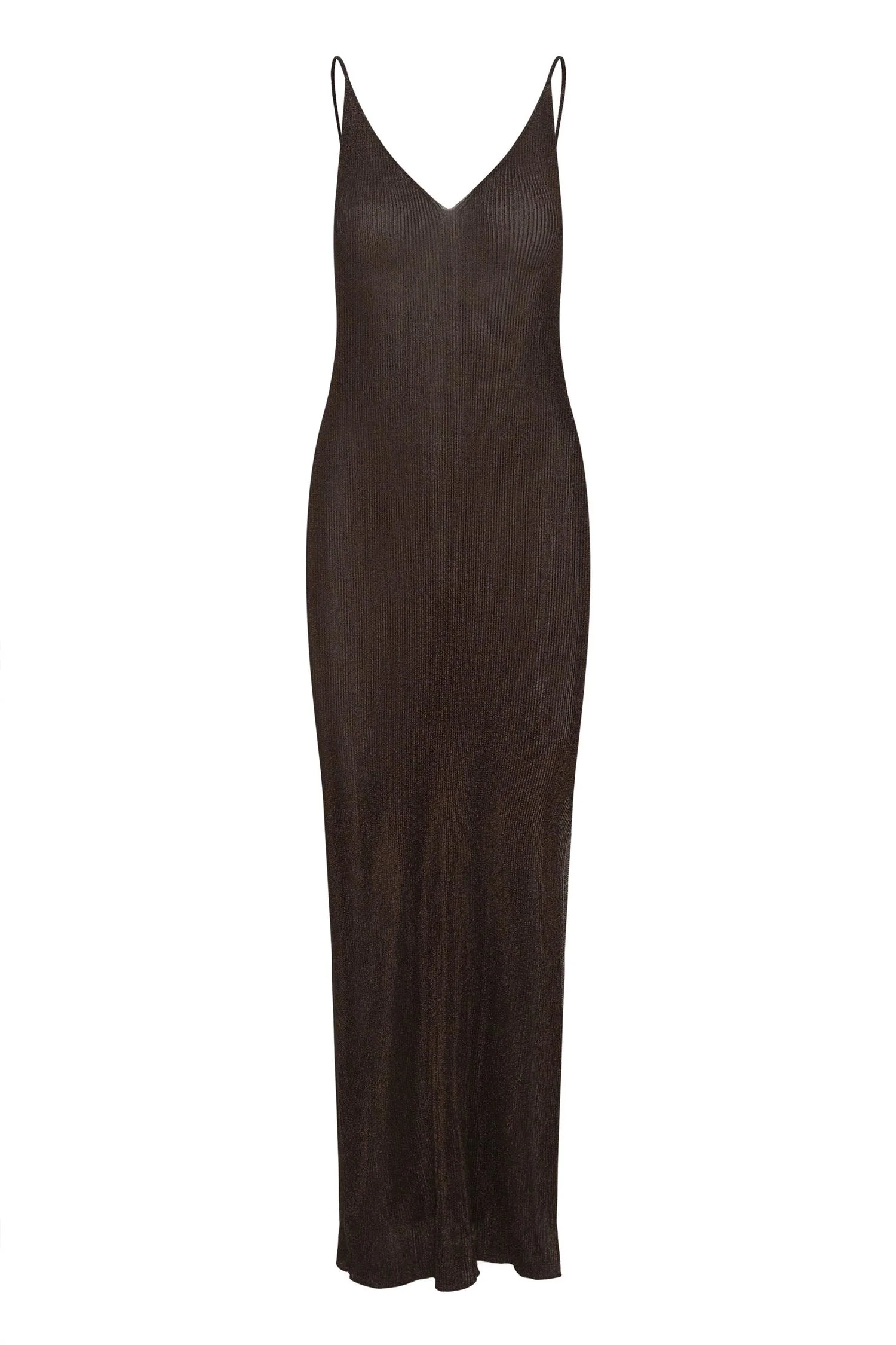 Silvi Singlet Dress Deep Brown Metallic - Image 2