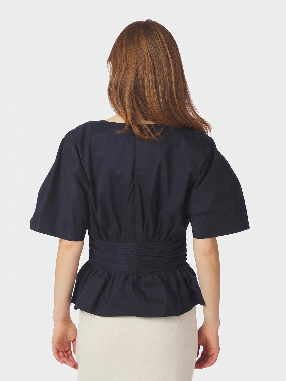 Annegret Poplin Blouse  Navy - Image 4