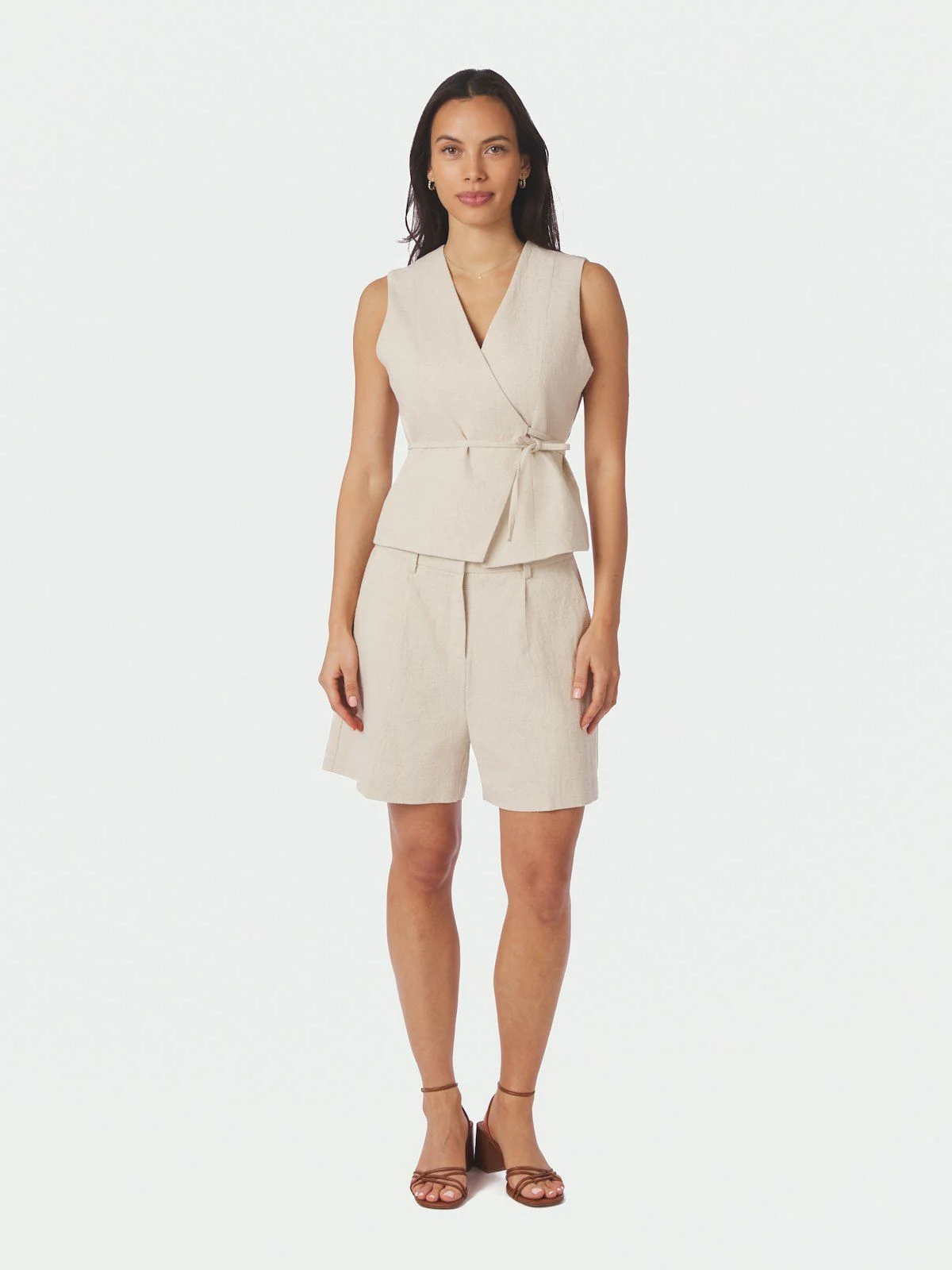 Samara Ramie Waistcoat  Natural - Image 3