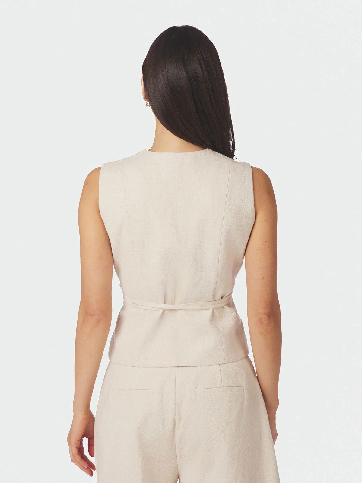 Samara Ramie Waistcoat  Natural - Image 4
