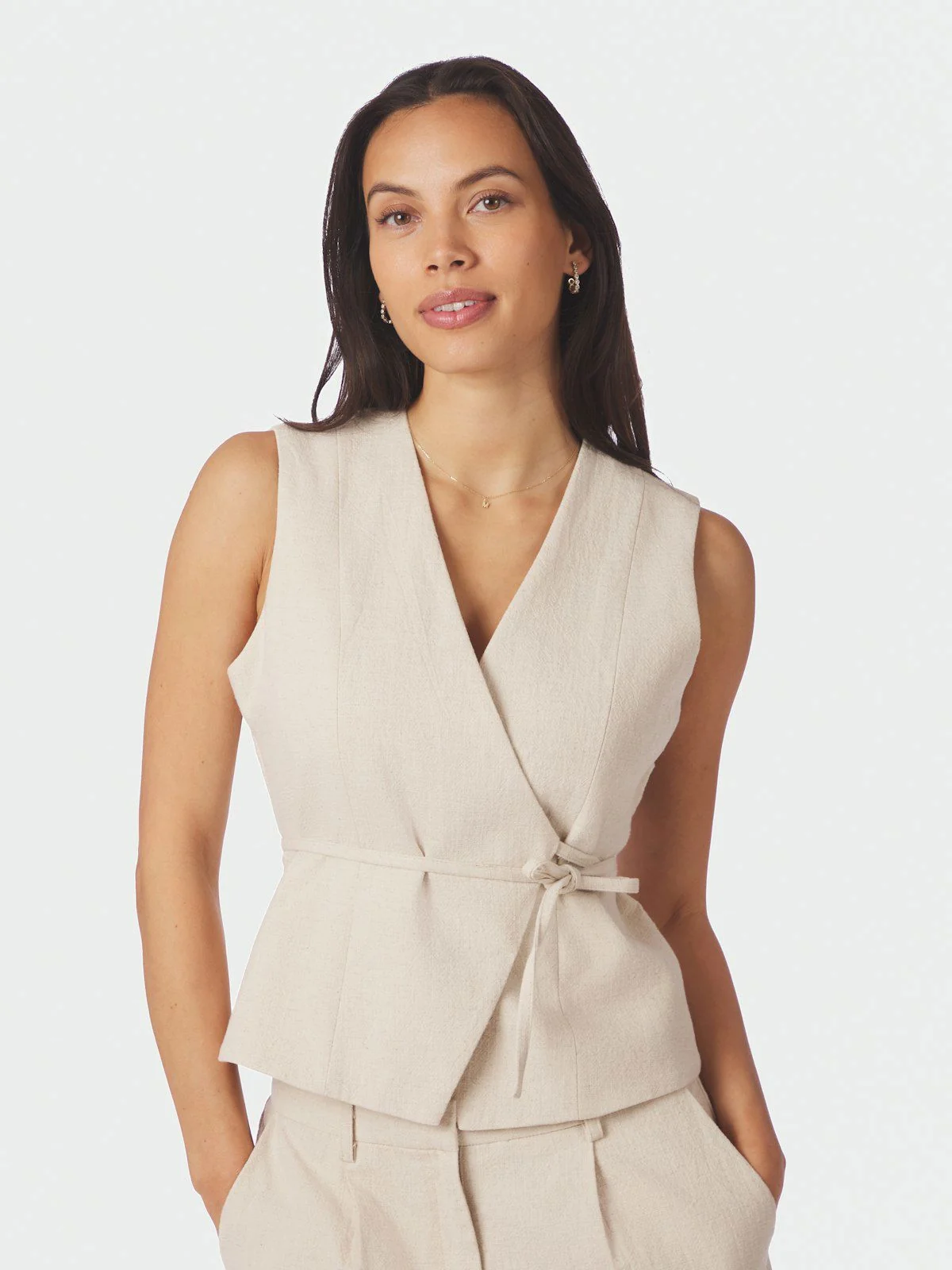 Samara Ramie Waistcoat  Natural - Image 5