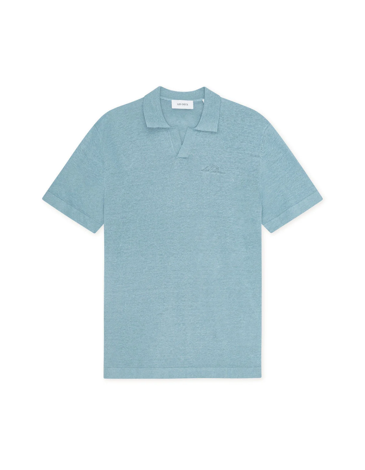 Signature Knit Polo Faded Denim Blue