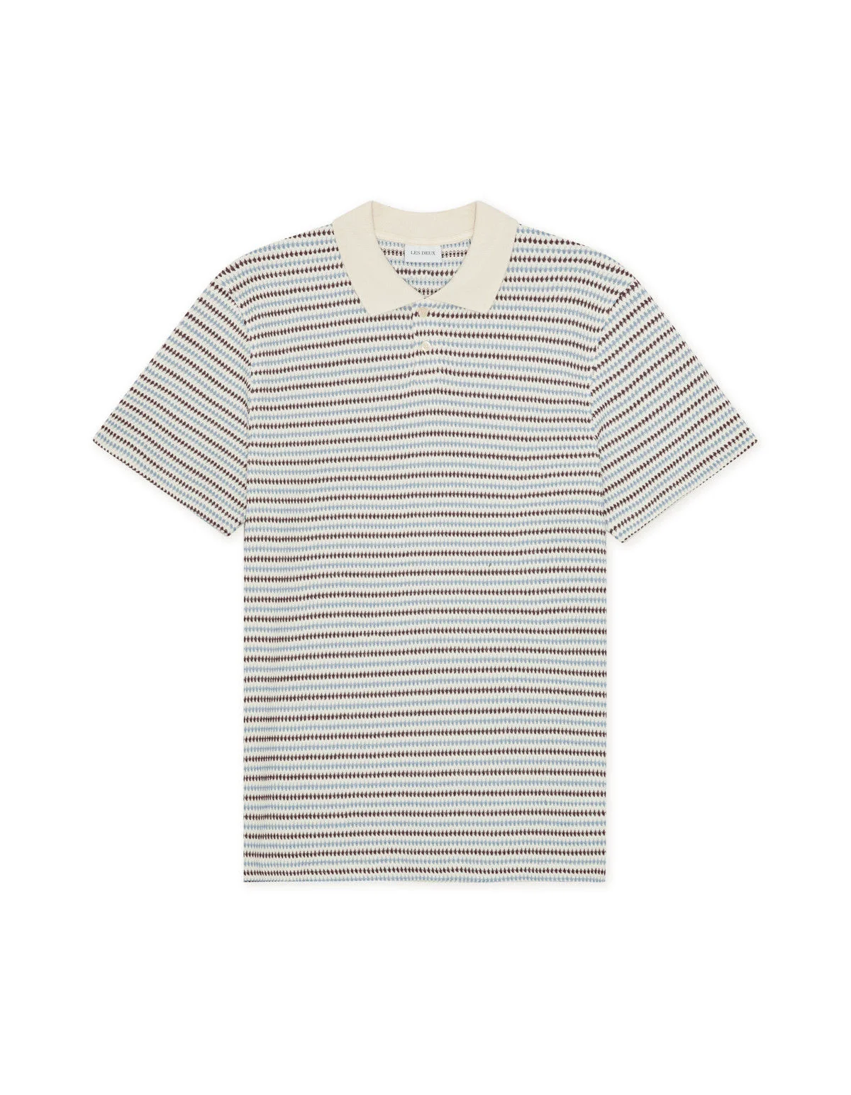Knitted Stripe Polo  Eggnog White - Image 3