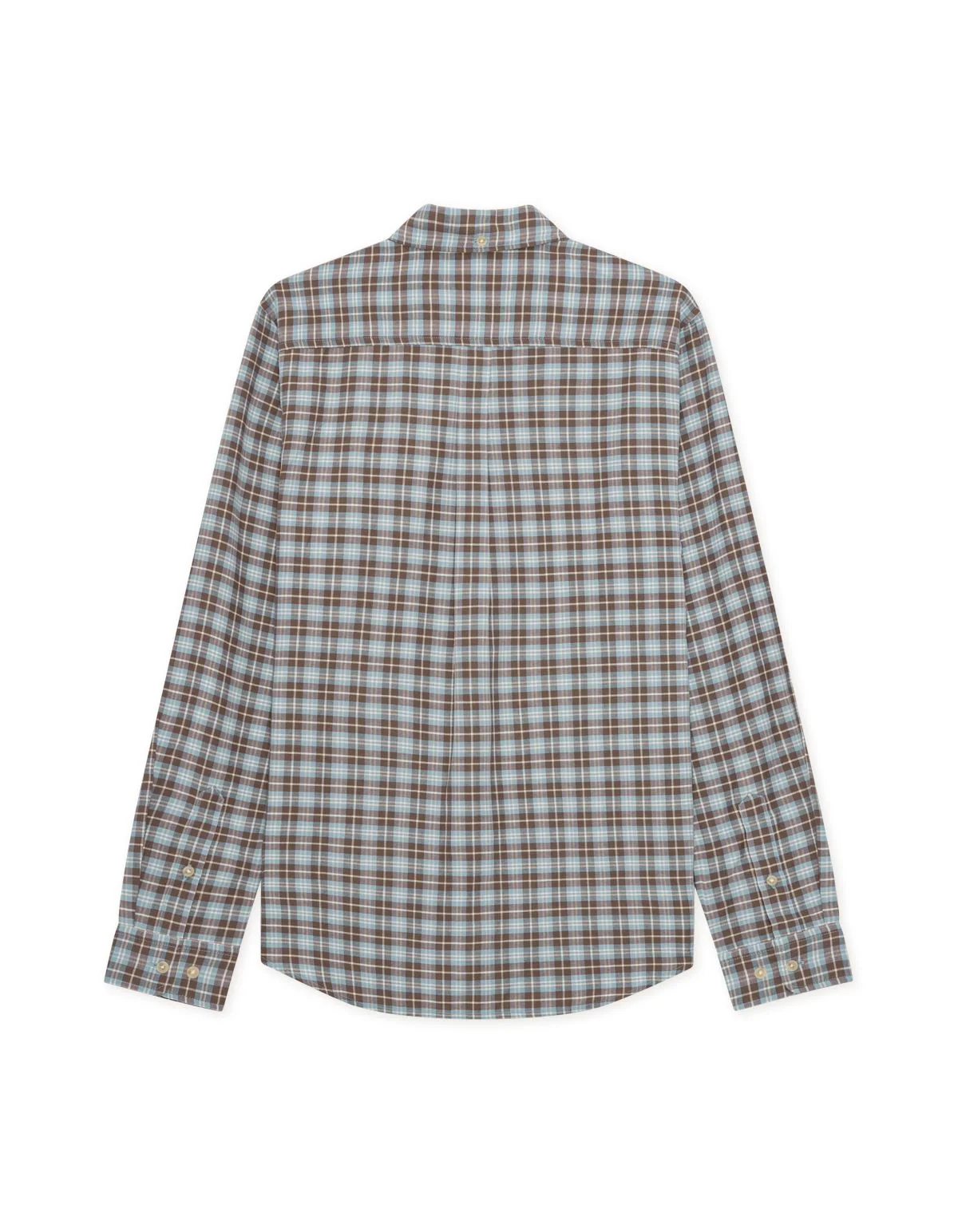 Check Shirt Faded Denim Blue - Image 2