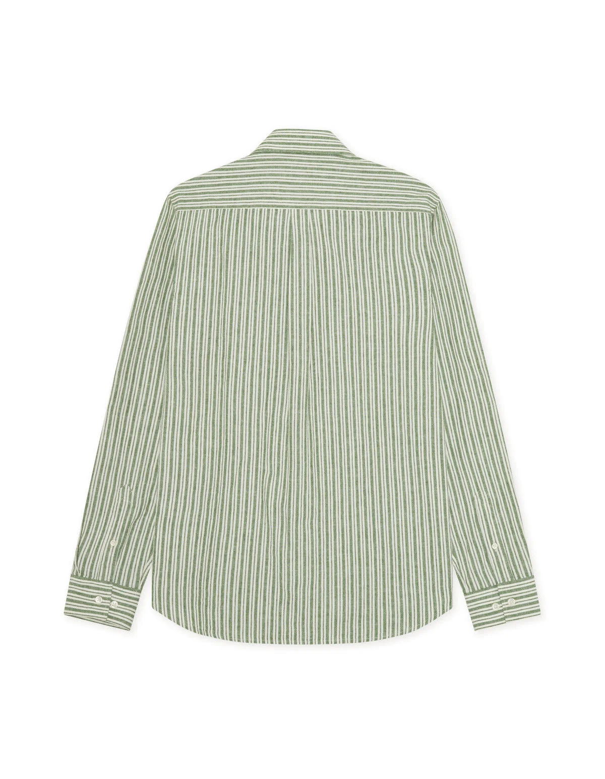 Stripe Cotton-Linen Shirt  Artichoke Green - Image 2