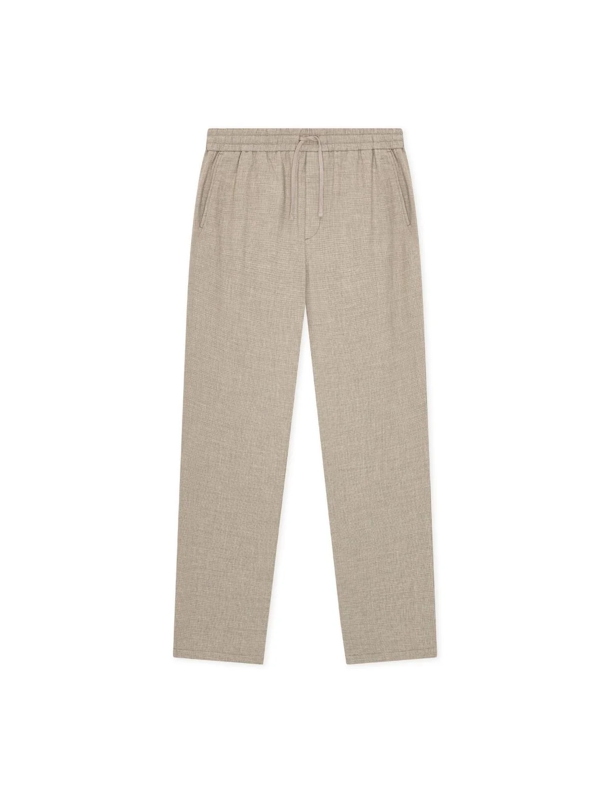 Mini Check Drawstring Pants  Bungee Cord Brown