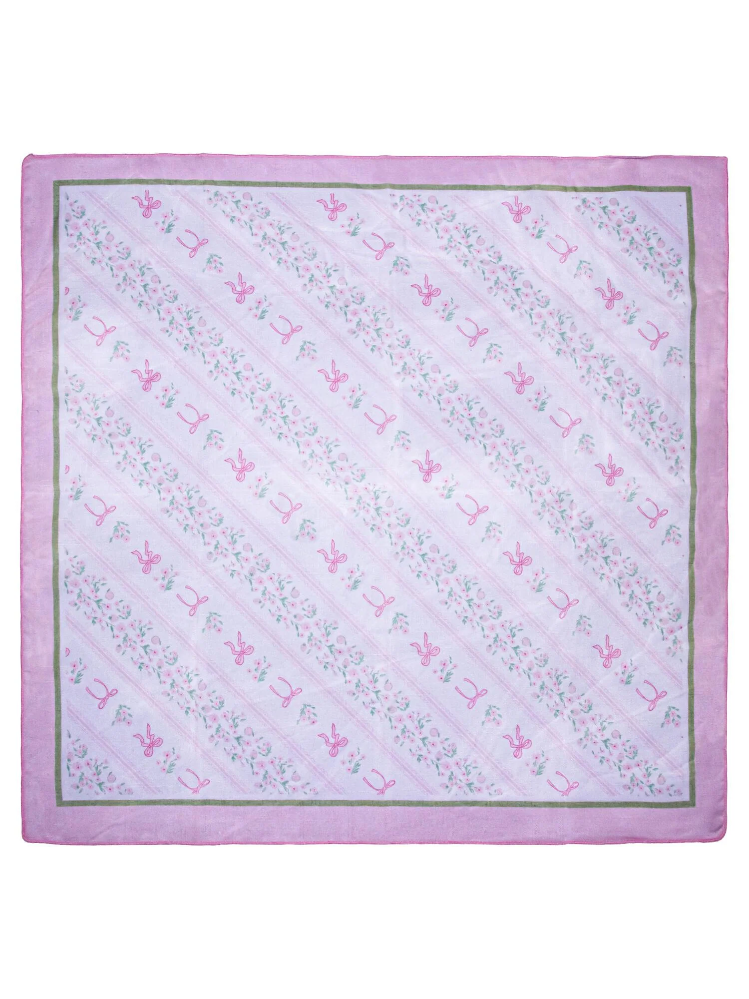 Skjerf m/sløyfer 58x58 Rosa - Image 2