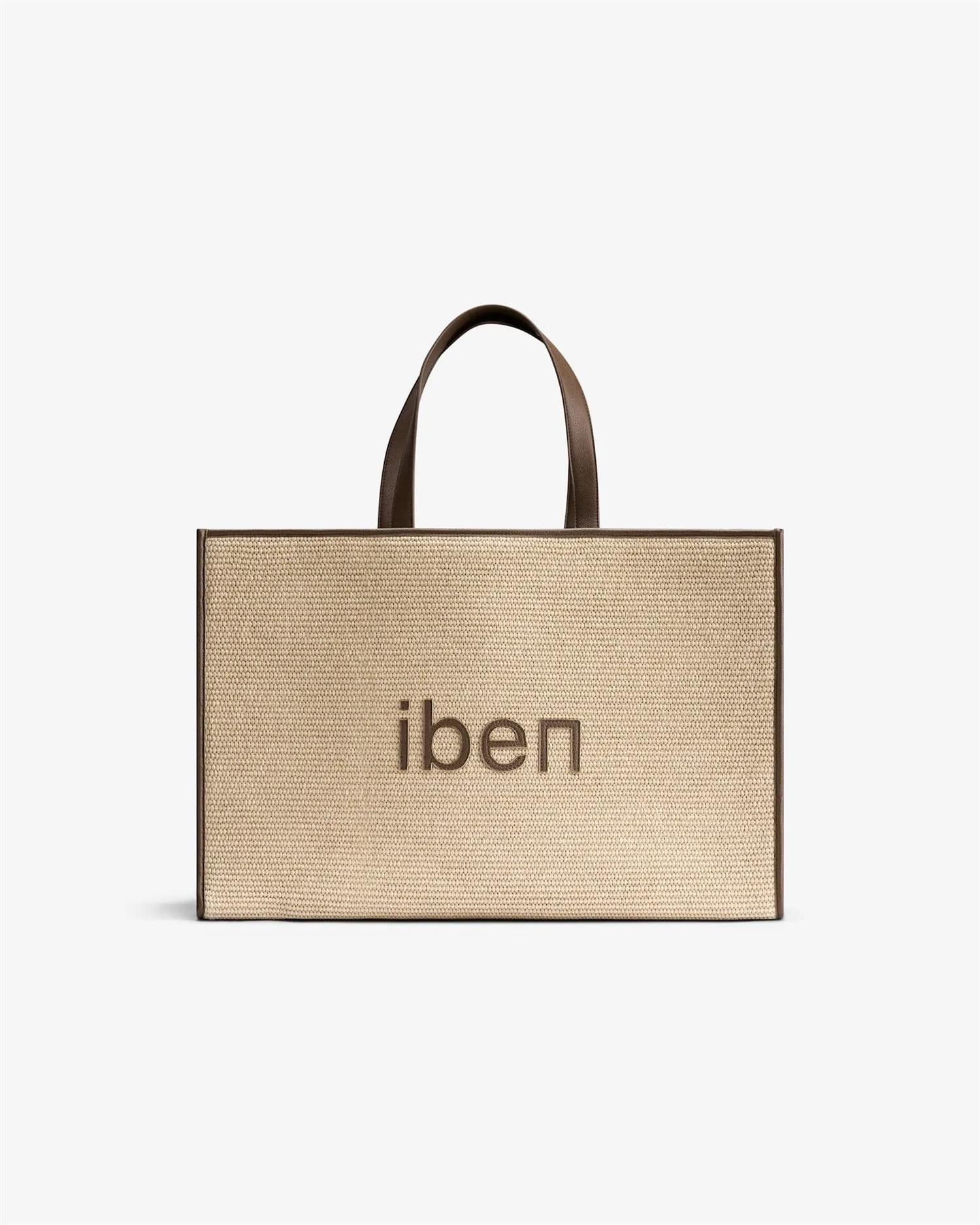 Iben Straw Bag L Brown Straw