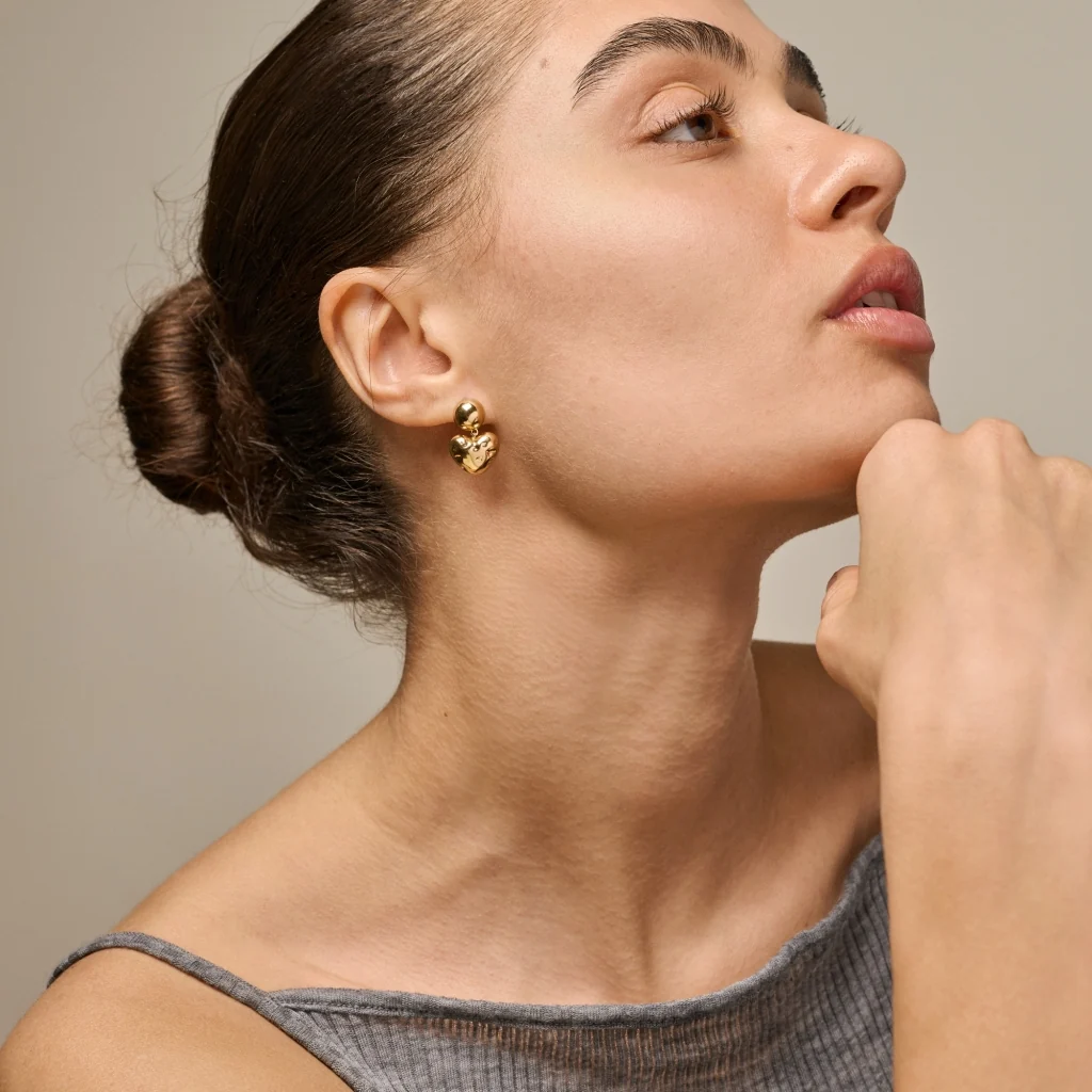 Poma Heart, Earrings Gold - Image 2