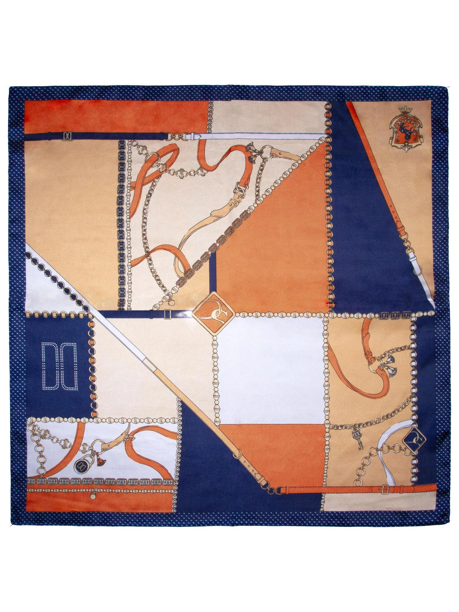 Skjerf m/seletøy 70x70  Navy - Image 2