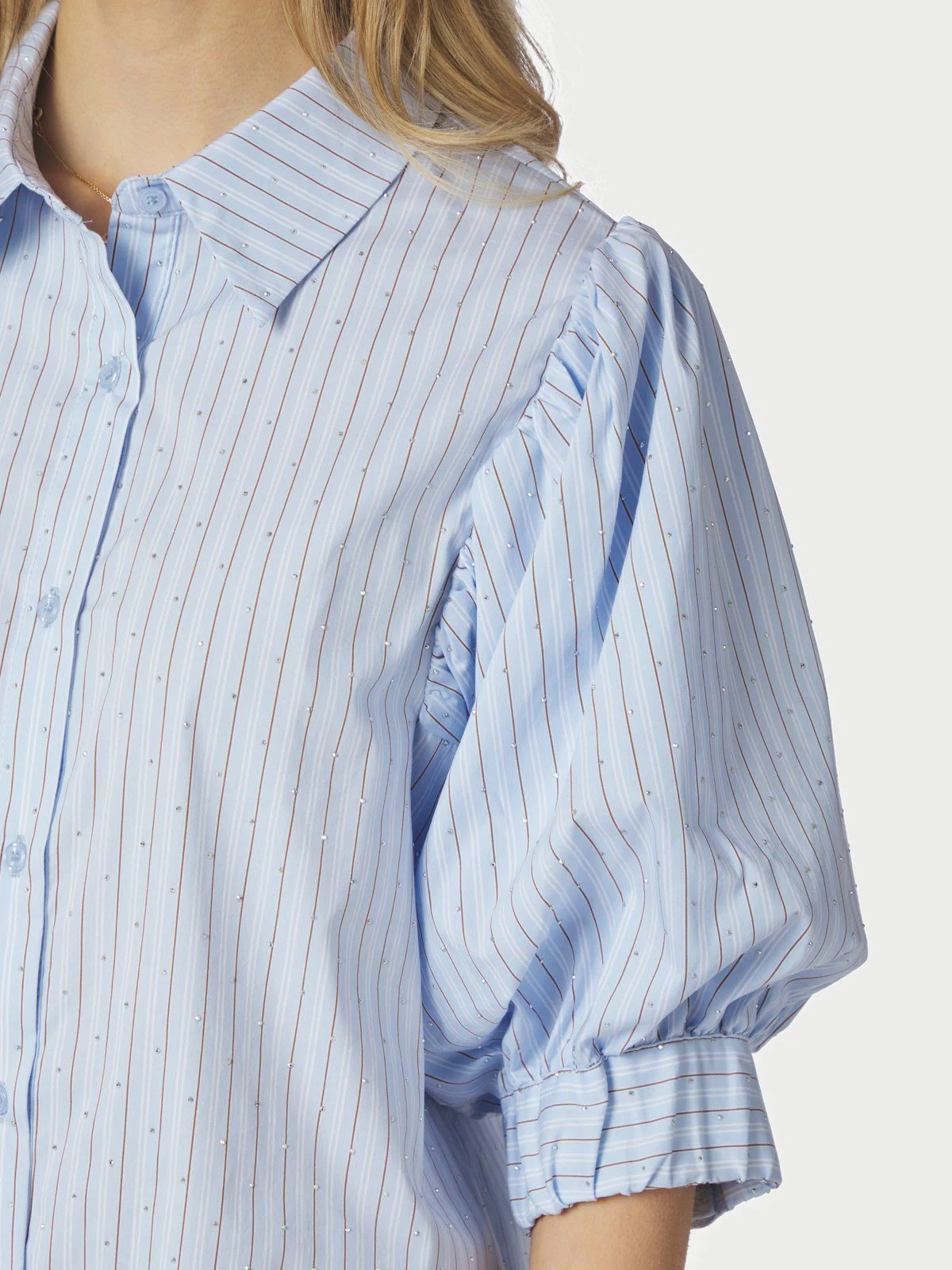 Etta Stripe Stone Shirt Light Blue - Image 2