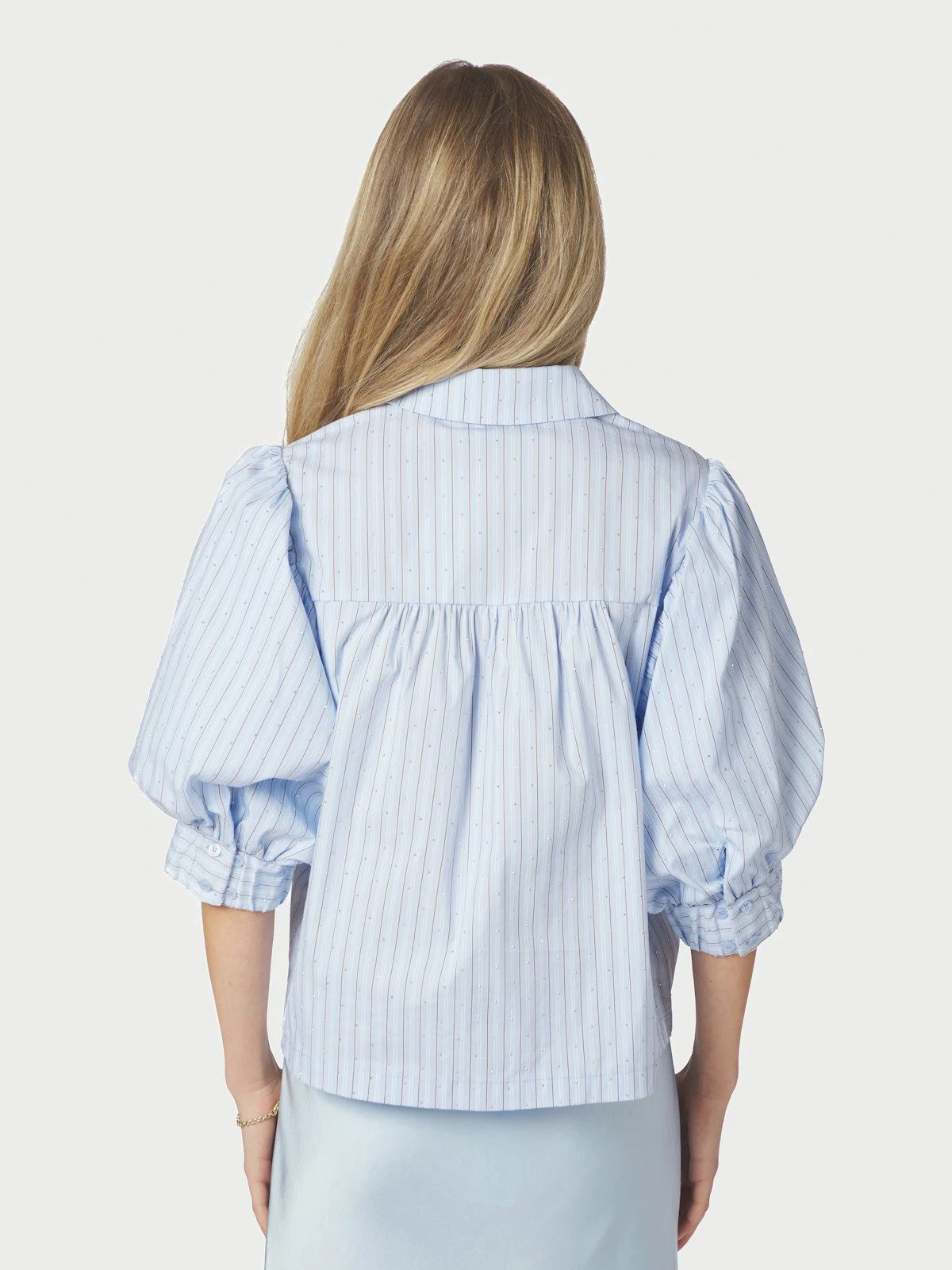 Etta Stripe Stone Shirt Light Blue - Image 4