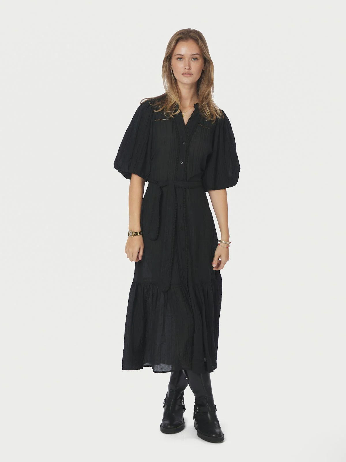 Margarita Crepe Dress Black - Image 4