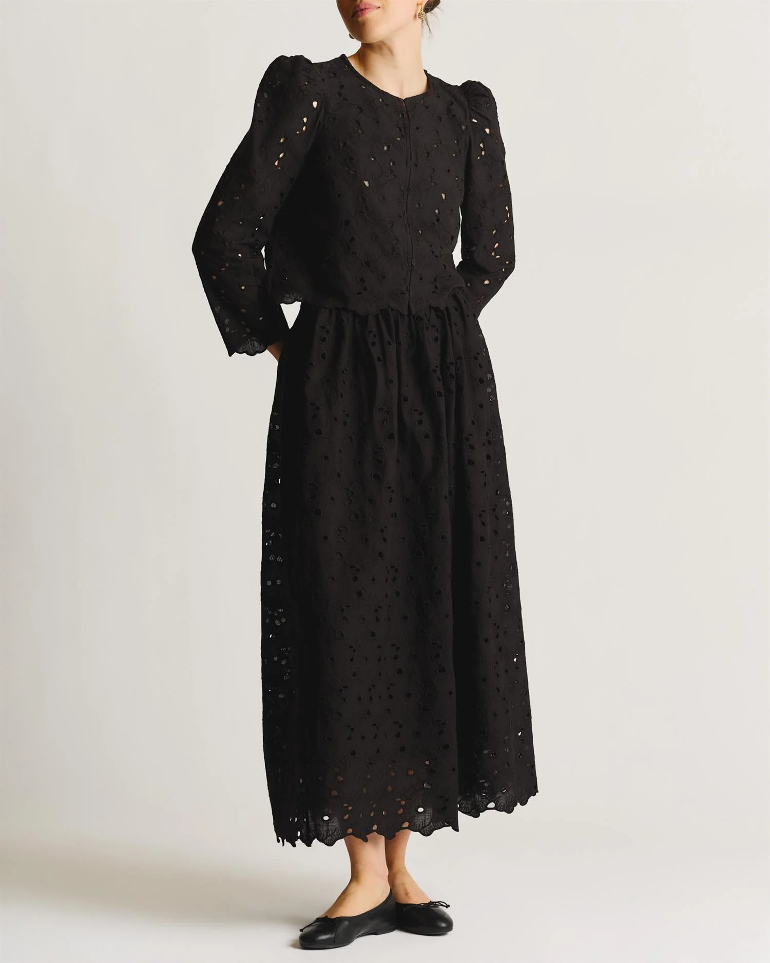 Broderie Anglaise Skirt Black