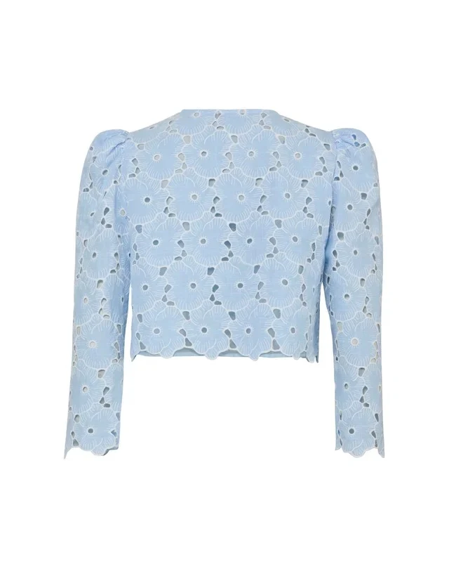 Broderie Anglaise Jacket Light Blue - Image 3