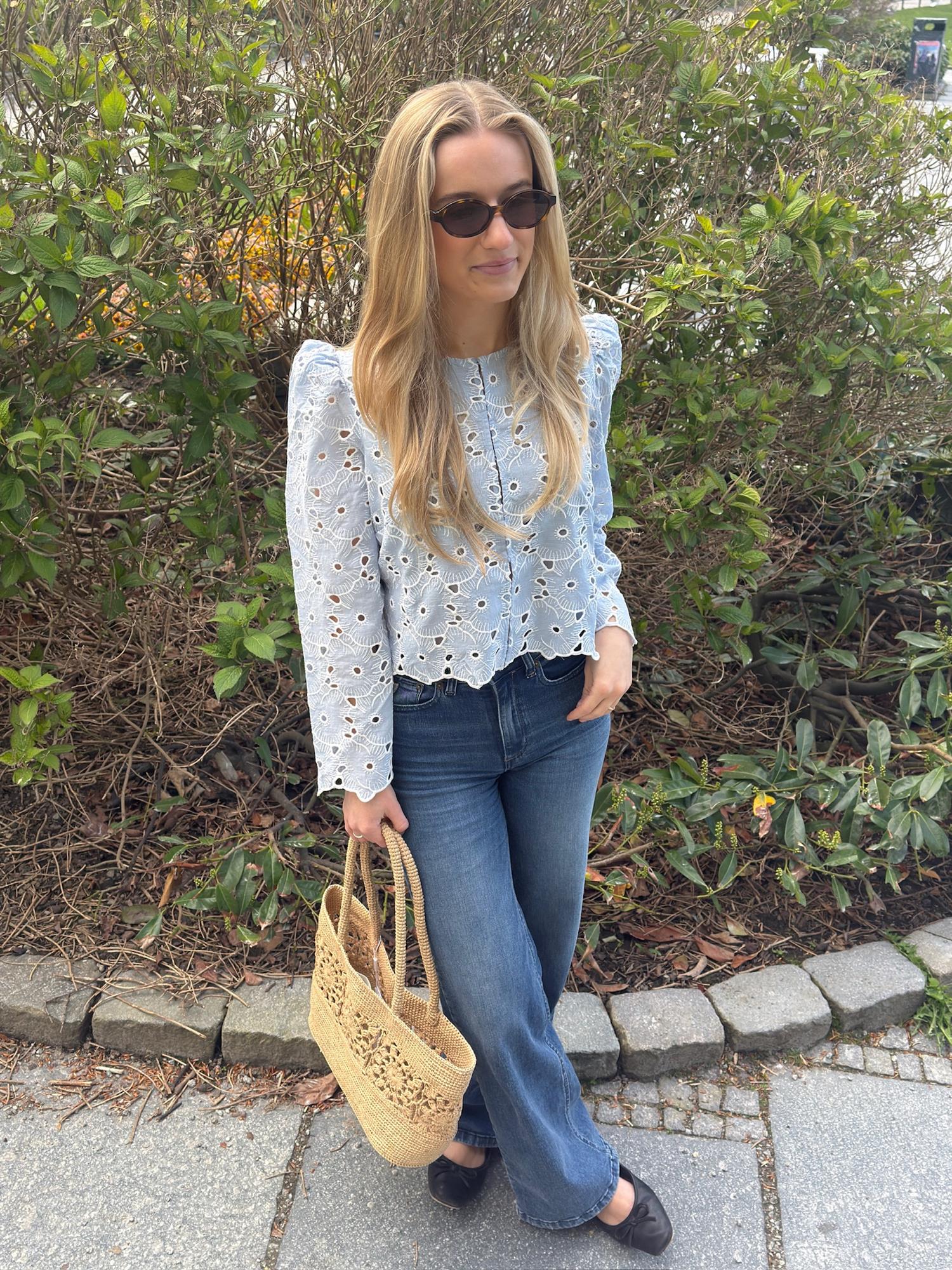 Broderie Anglaise Jacket Light Blue - Image 4