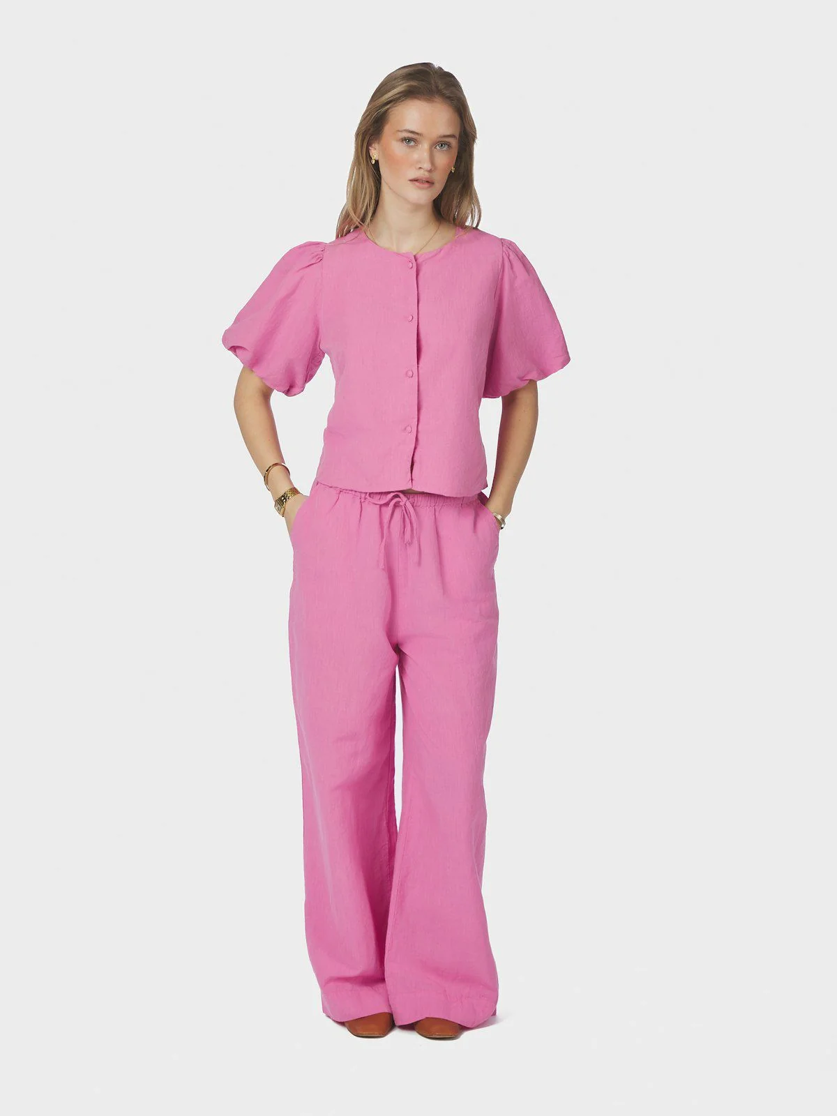Moisa Linen Blouse Pink - Image 3