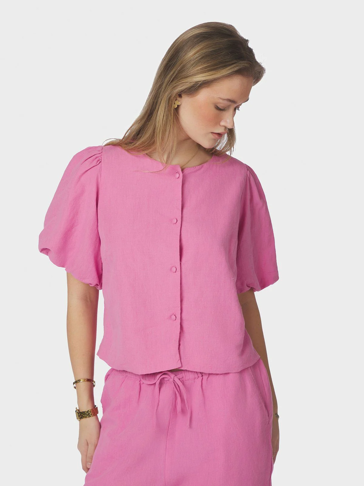 Moisa Linen Blouse Pink - Image 5