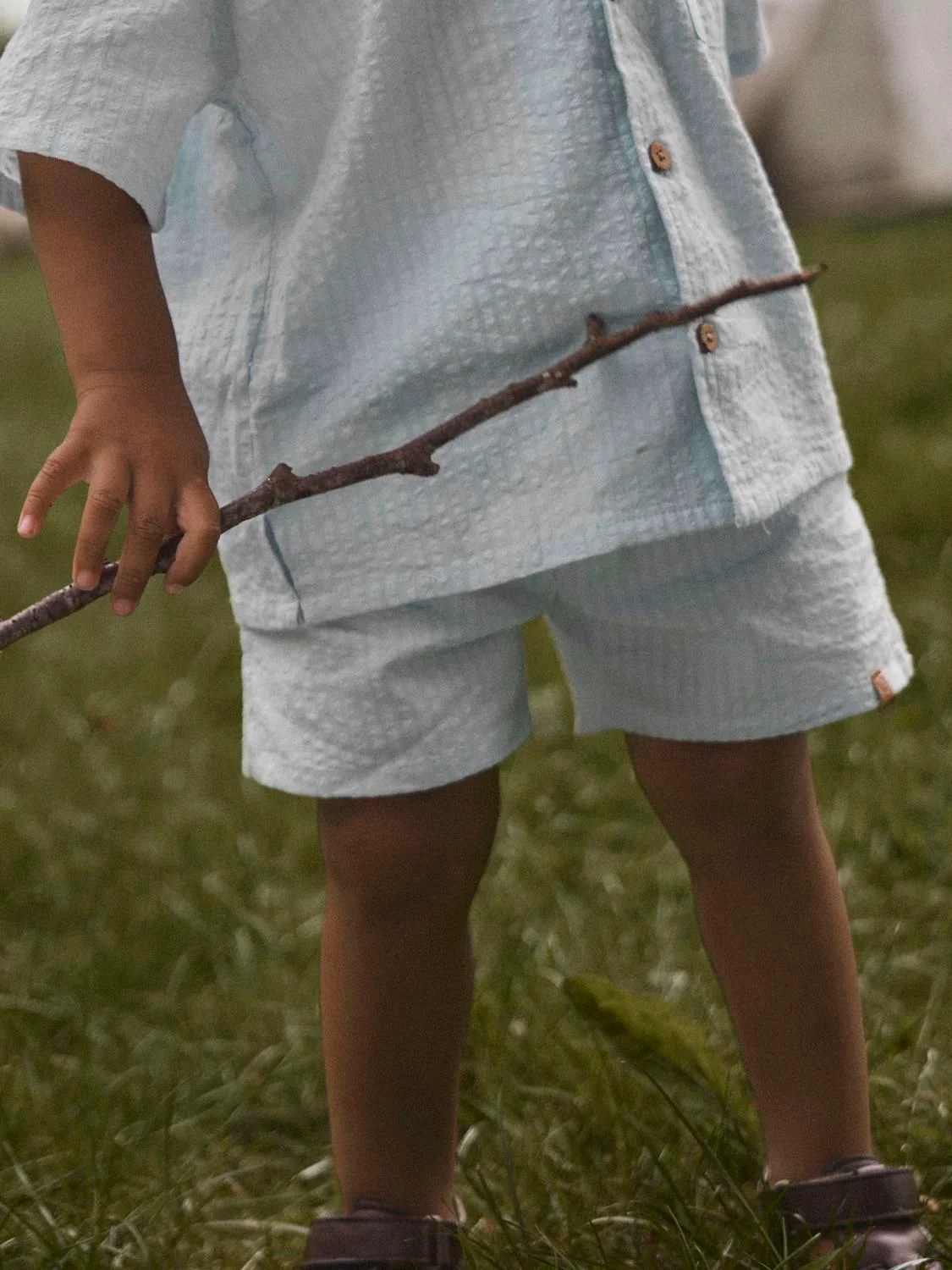homan Mak Loose Shorts  Lyseblå - Image 3