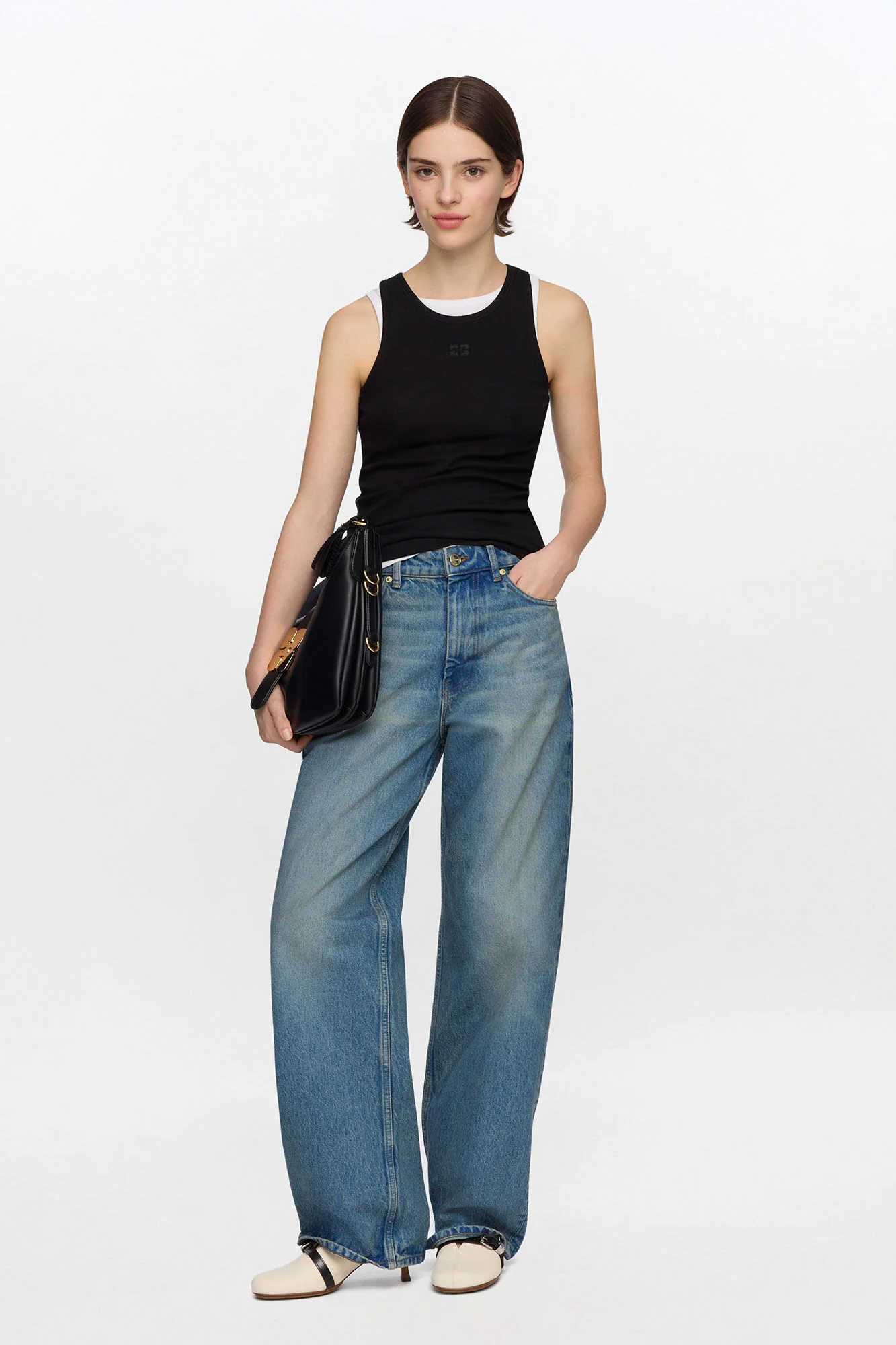 Soft Cotton rib Tank Top  Black - Image 2