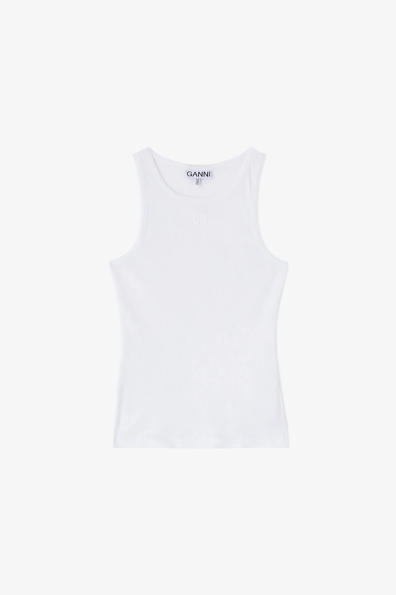 Soft Cotton rib Tank Top Bright White