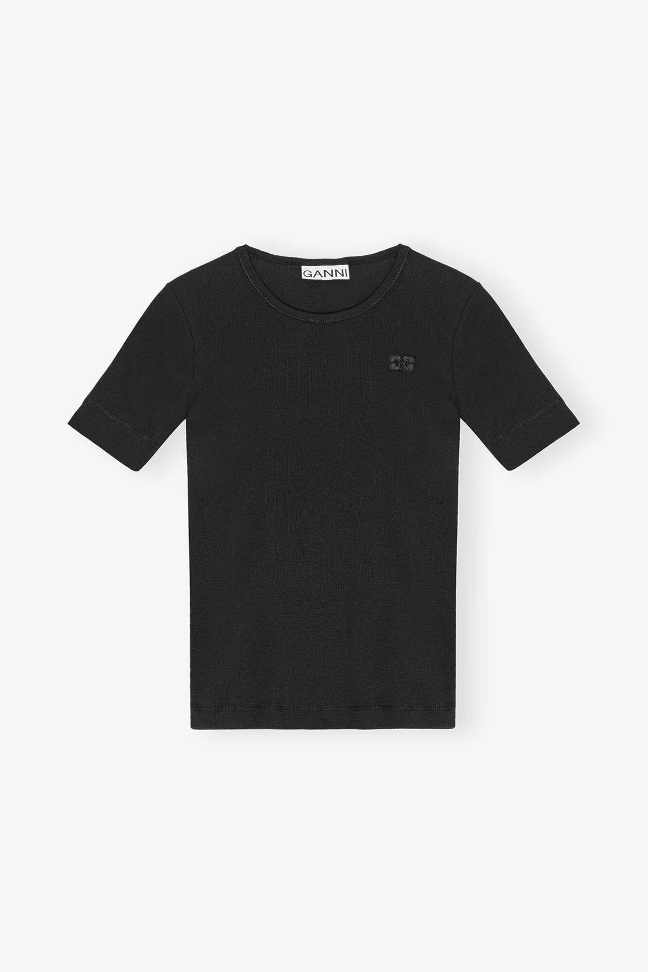 Soft Cotton Rib Short Sleeve  Black