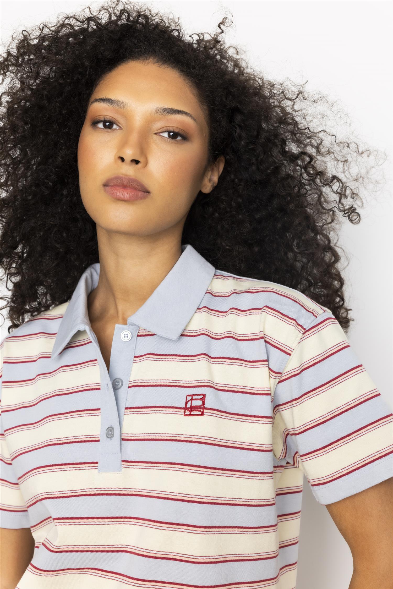 Evelyn polo tee  Ocean Stripe - Image 3