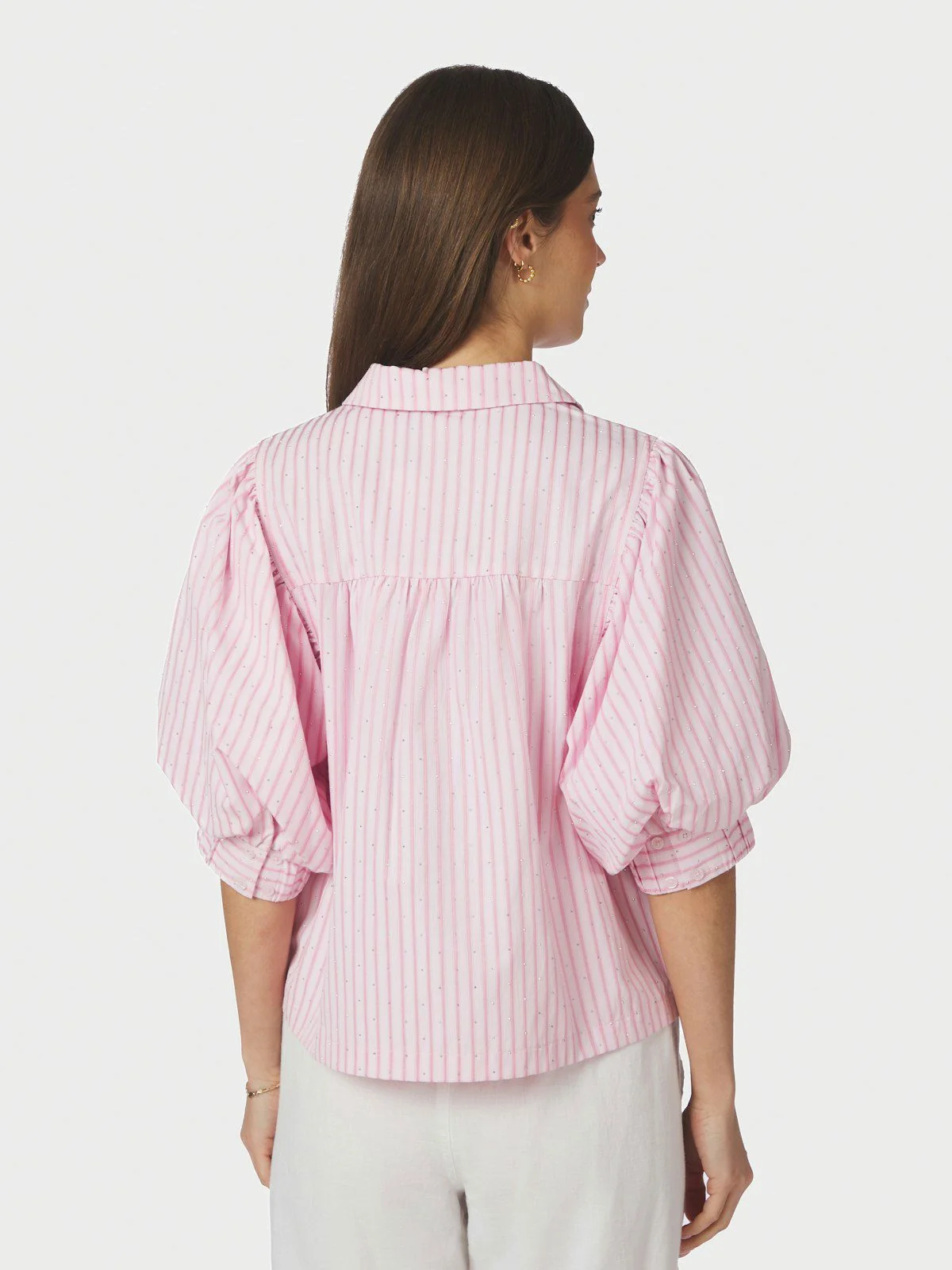Etta Soft Stripe Stone Shirt  Light Pink - Image 4