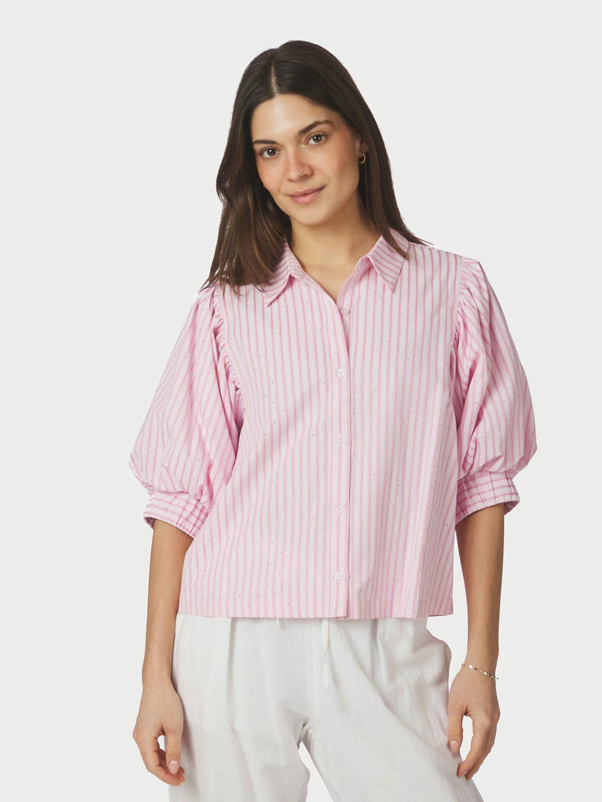 Etta Soft Stripe Stone Shirt  Light Pink - Image 5