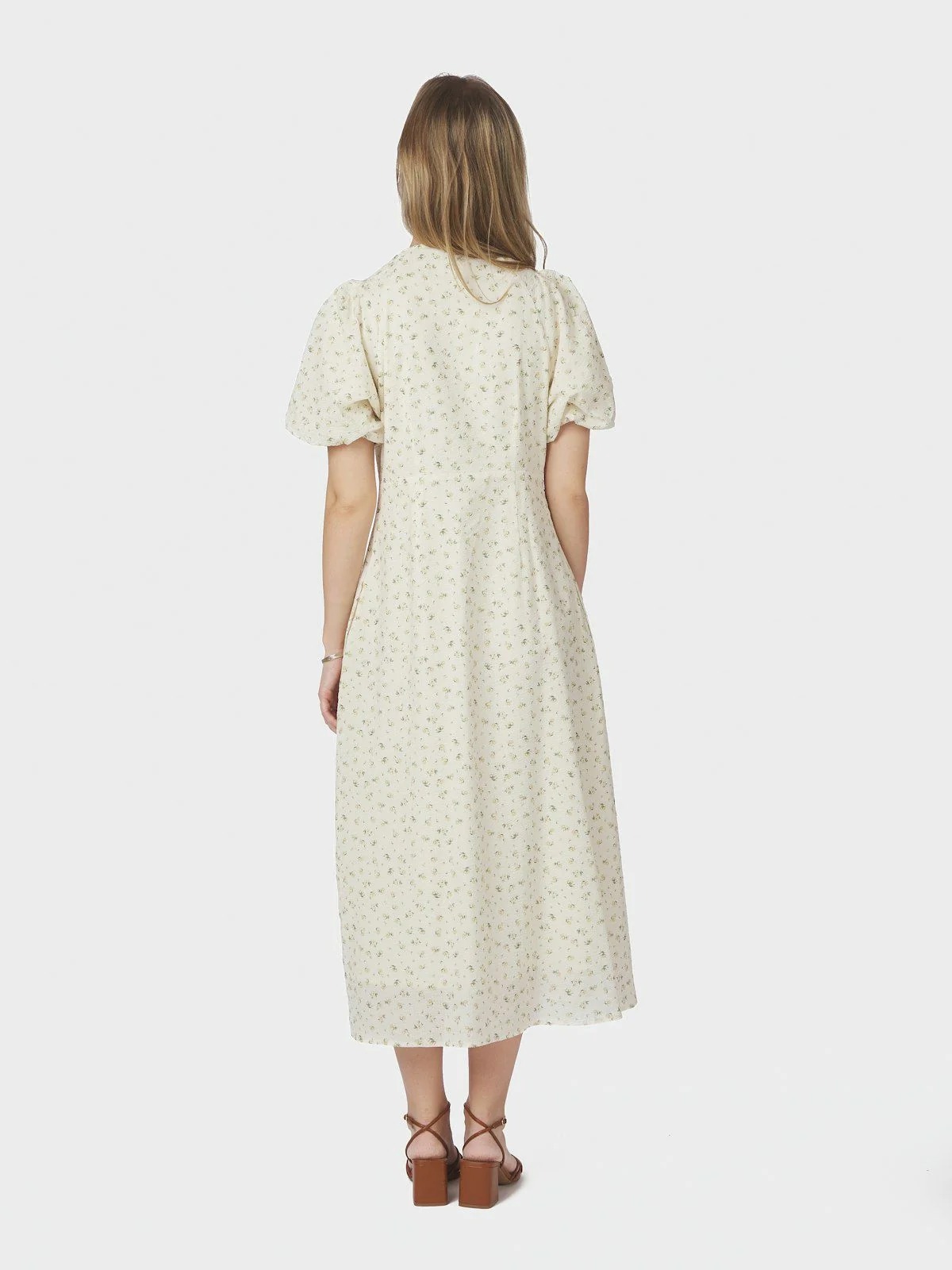 Illana Small Rose Flower Dress Light Yellow - Image 3