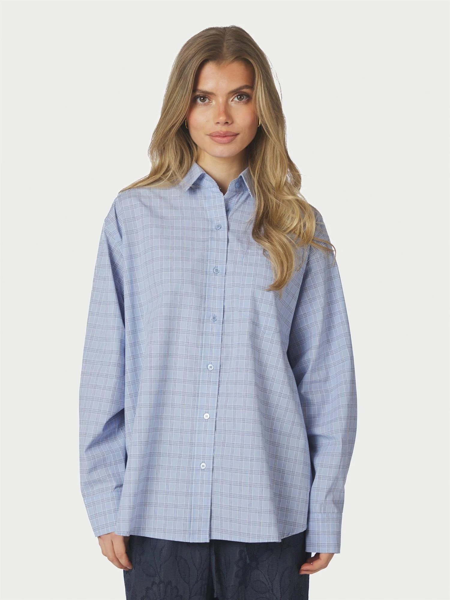 Dalma Triple Check Shirt Light Blue - Image 3