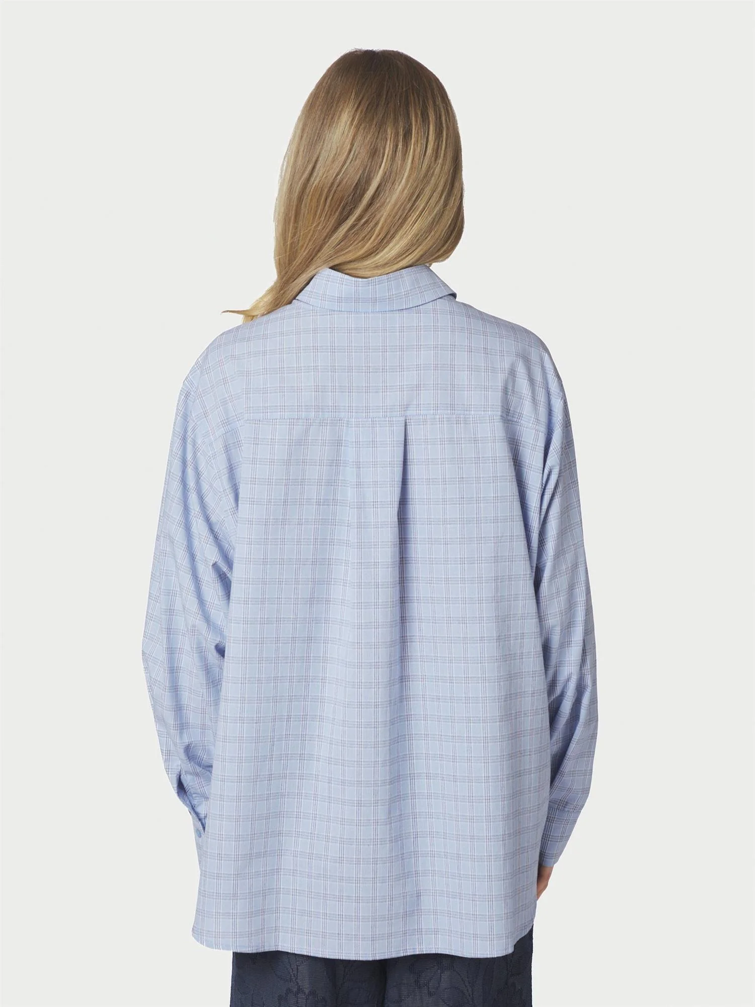 Dalma Triple Check Shirt Light Blue - Image 4