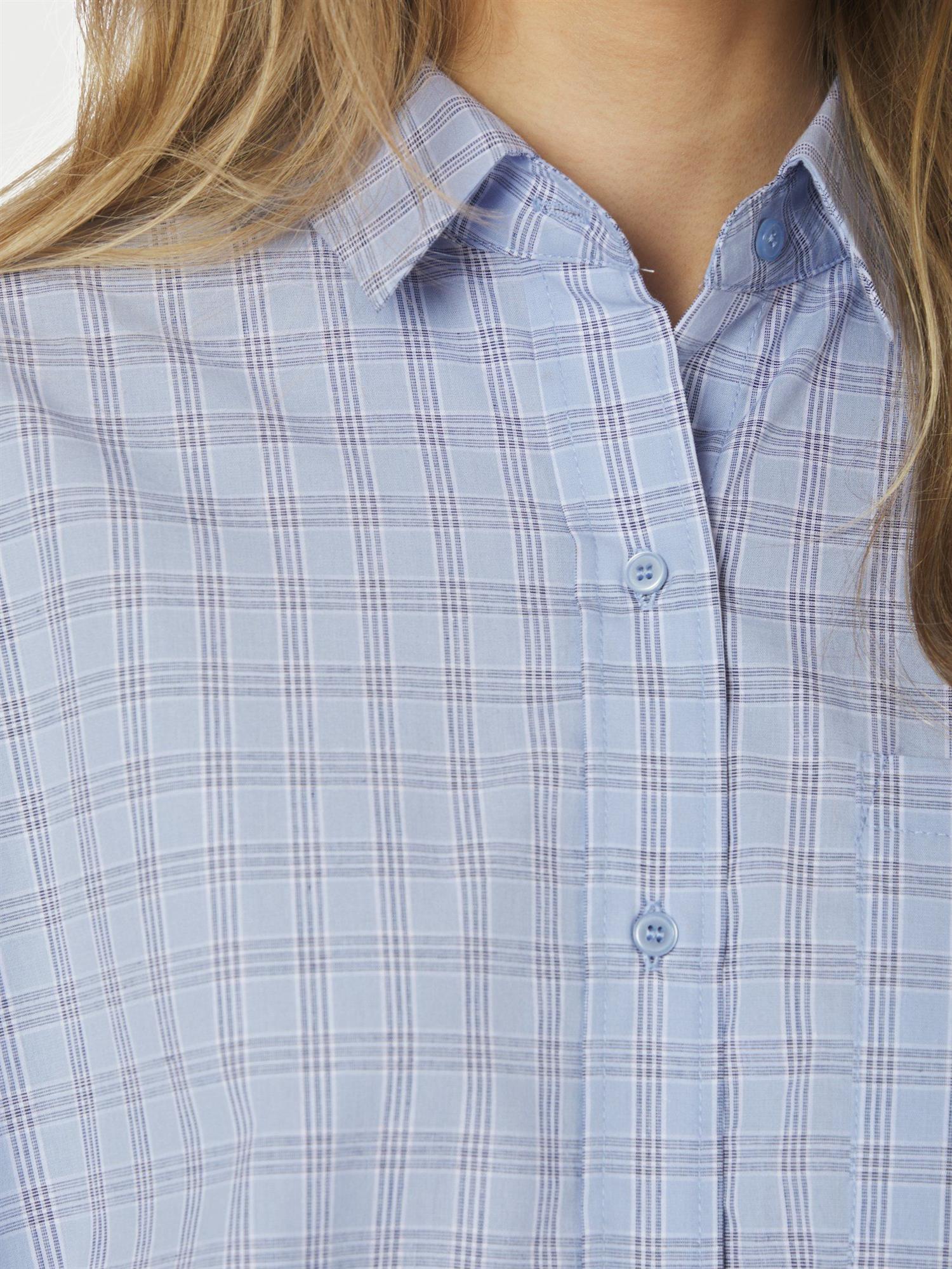 Dalma Triple Check Shirt Light Blue - Image 6