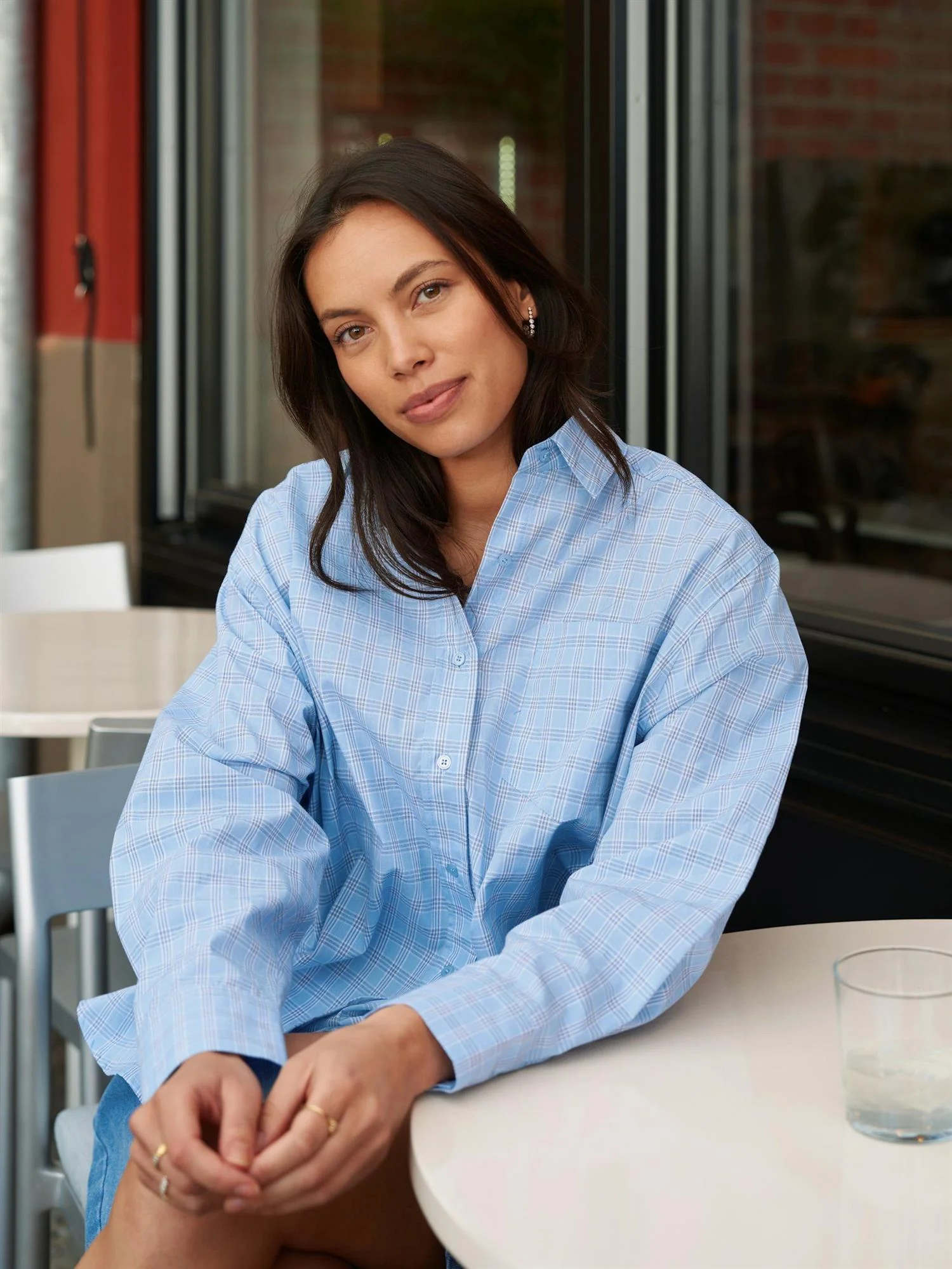 Dalma Triple Check Shirt Light Blue - Image 8