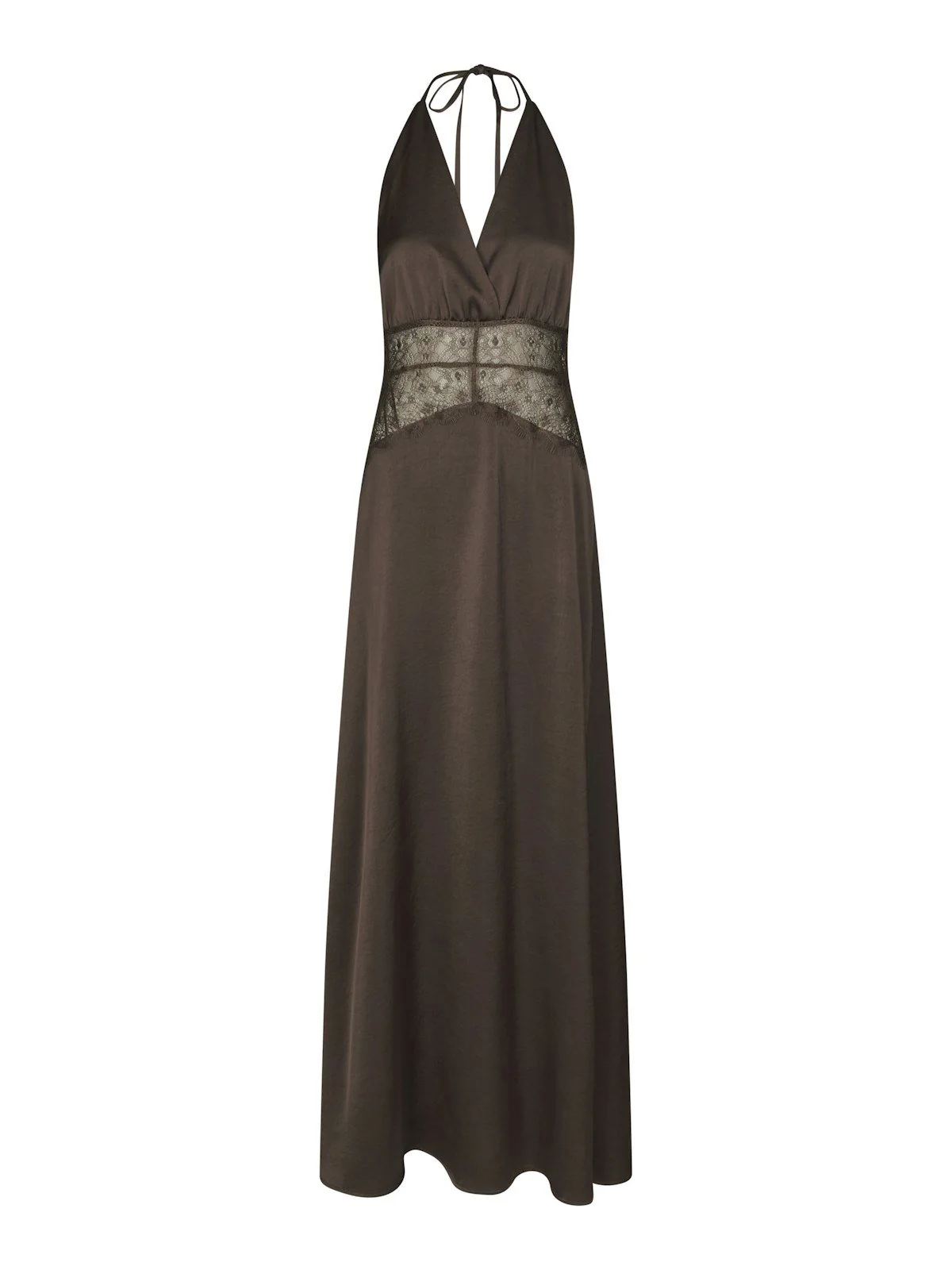 Jasine Heavy Sateen Dress Dark Brown