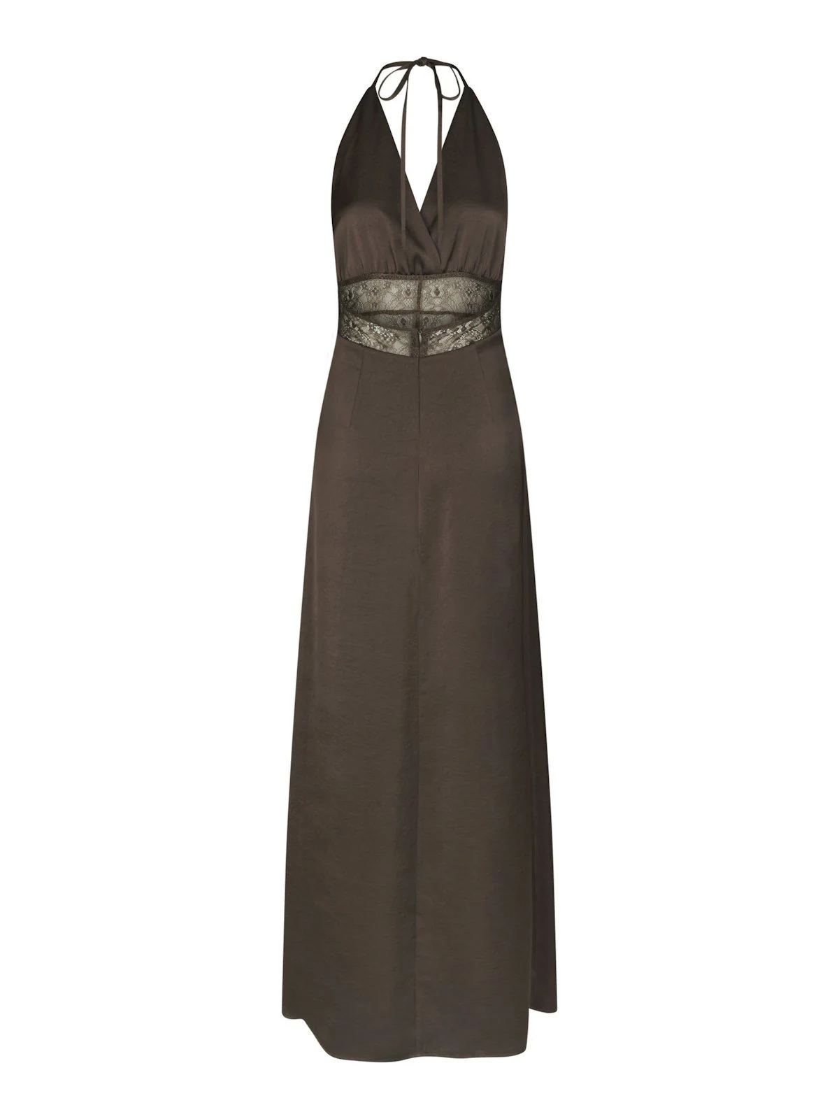 Jasine Heavy Sateen Dress Dark Brown - Image 9