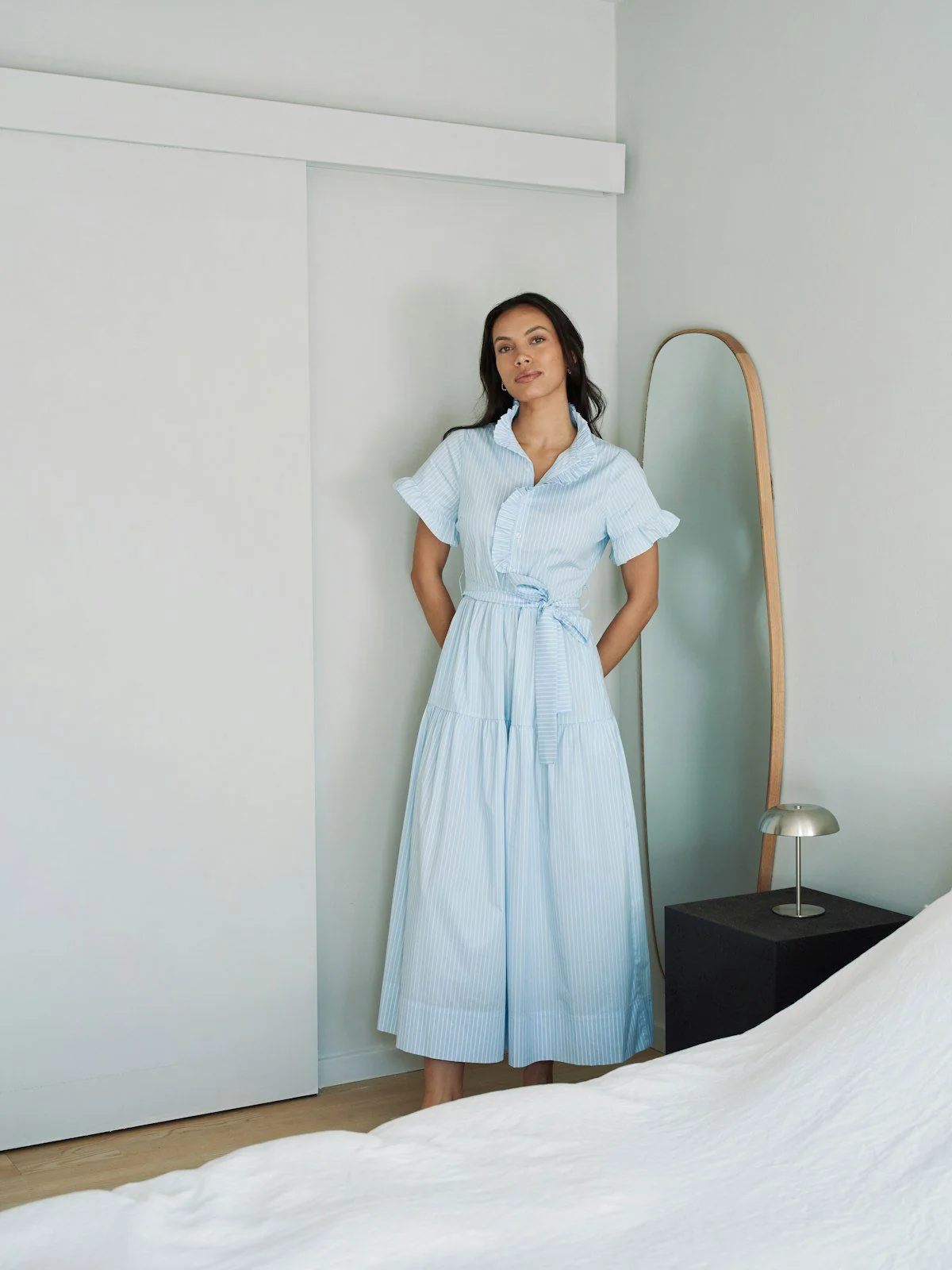 Nellie Soft Stripe Dress Light Blue - Image 2