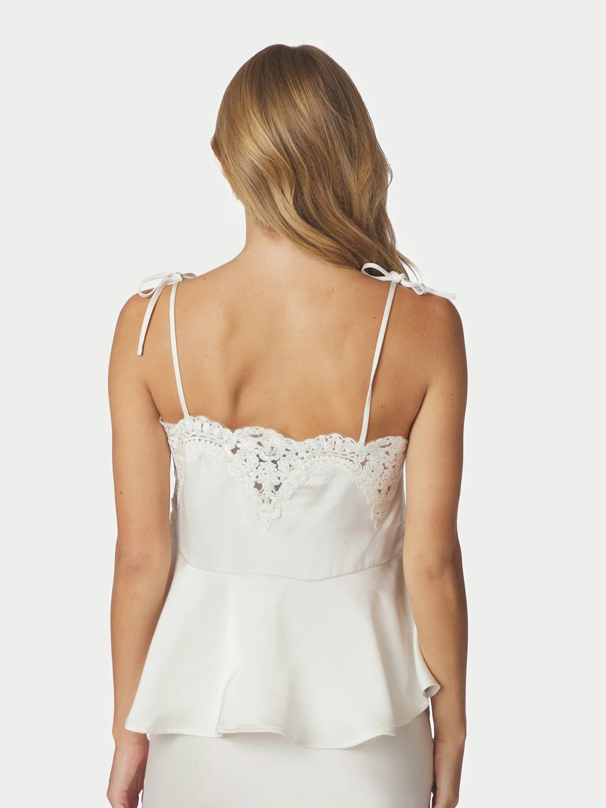 Kaela Heavy Sateen Lace Top  Pearl - Image 6