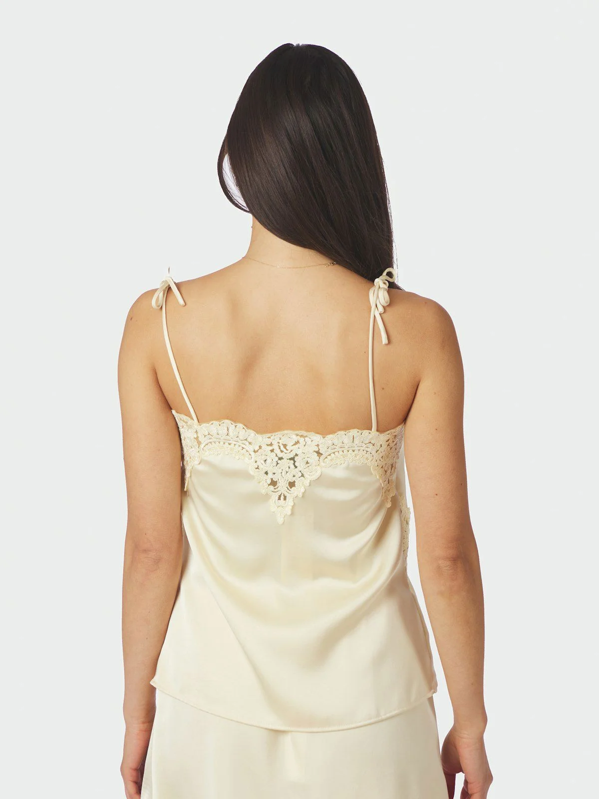 Kaela Heavy Sateen Lace Top  Light Yellow - Image 7