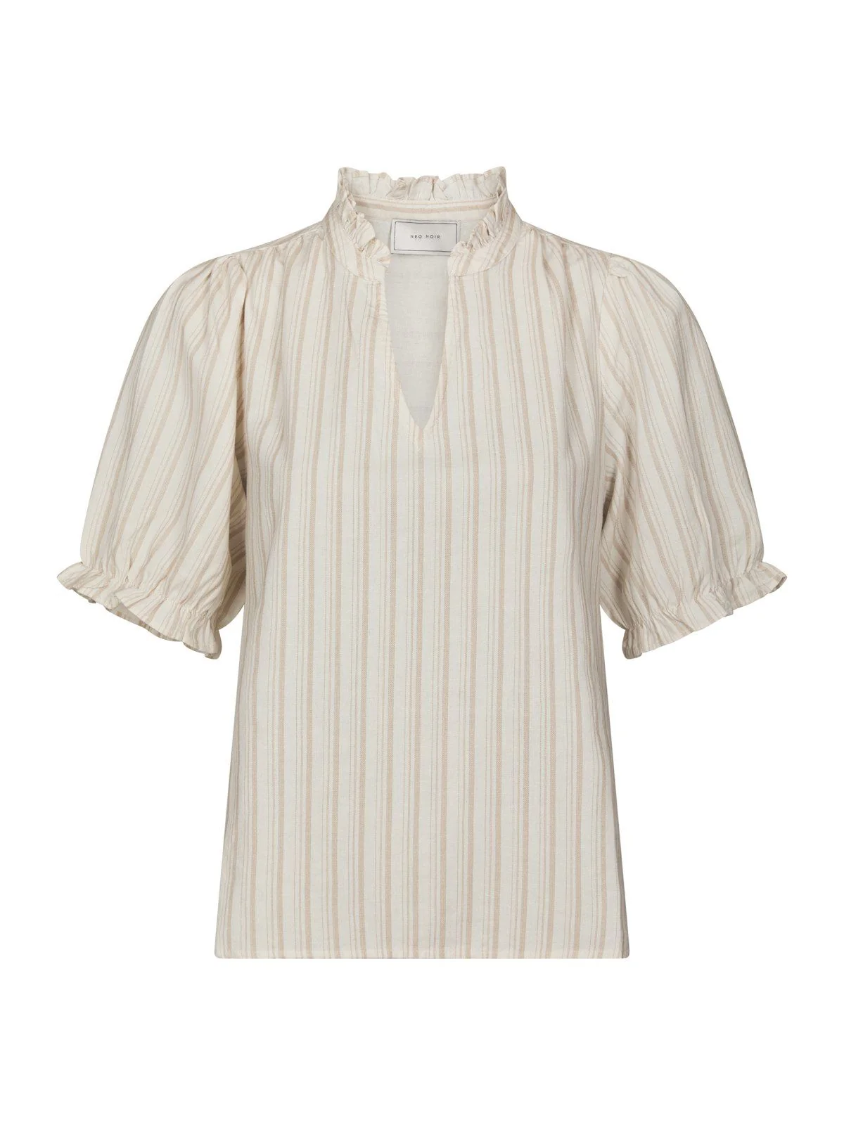Odesa Linen Stripe Blouse  Sand