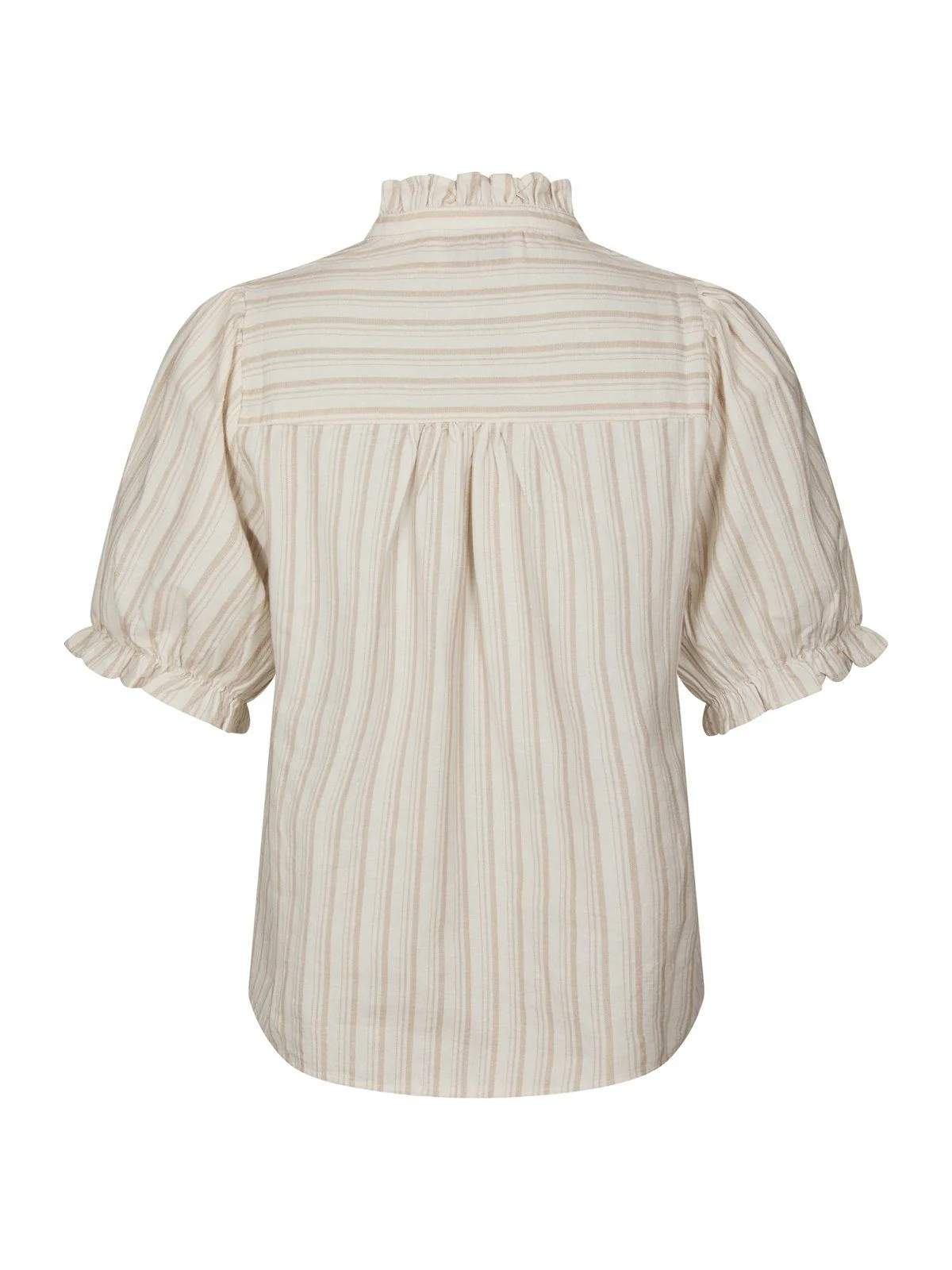 Odesa Linen Stripe Blouse  Sand - Image 8