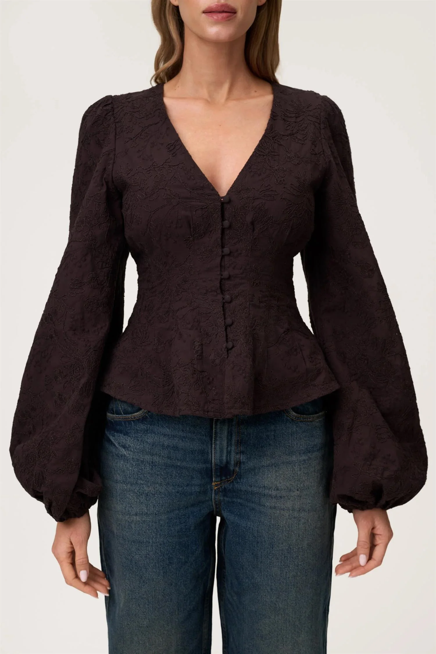 PALENA BLOUSE  Brown - Image 3