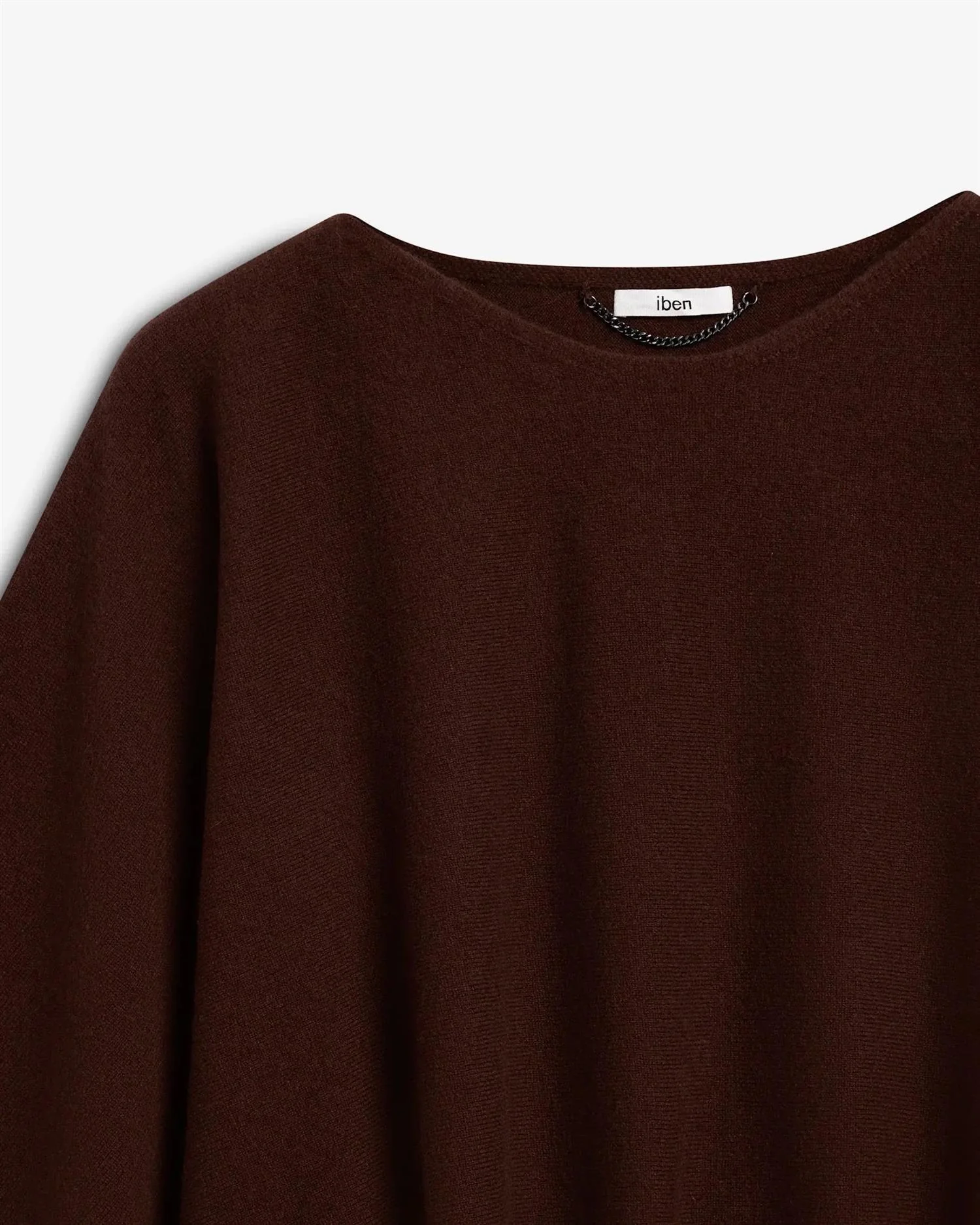 IBEN ENZO MERINO PONCHO  Cocoa Brown - Image 3