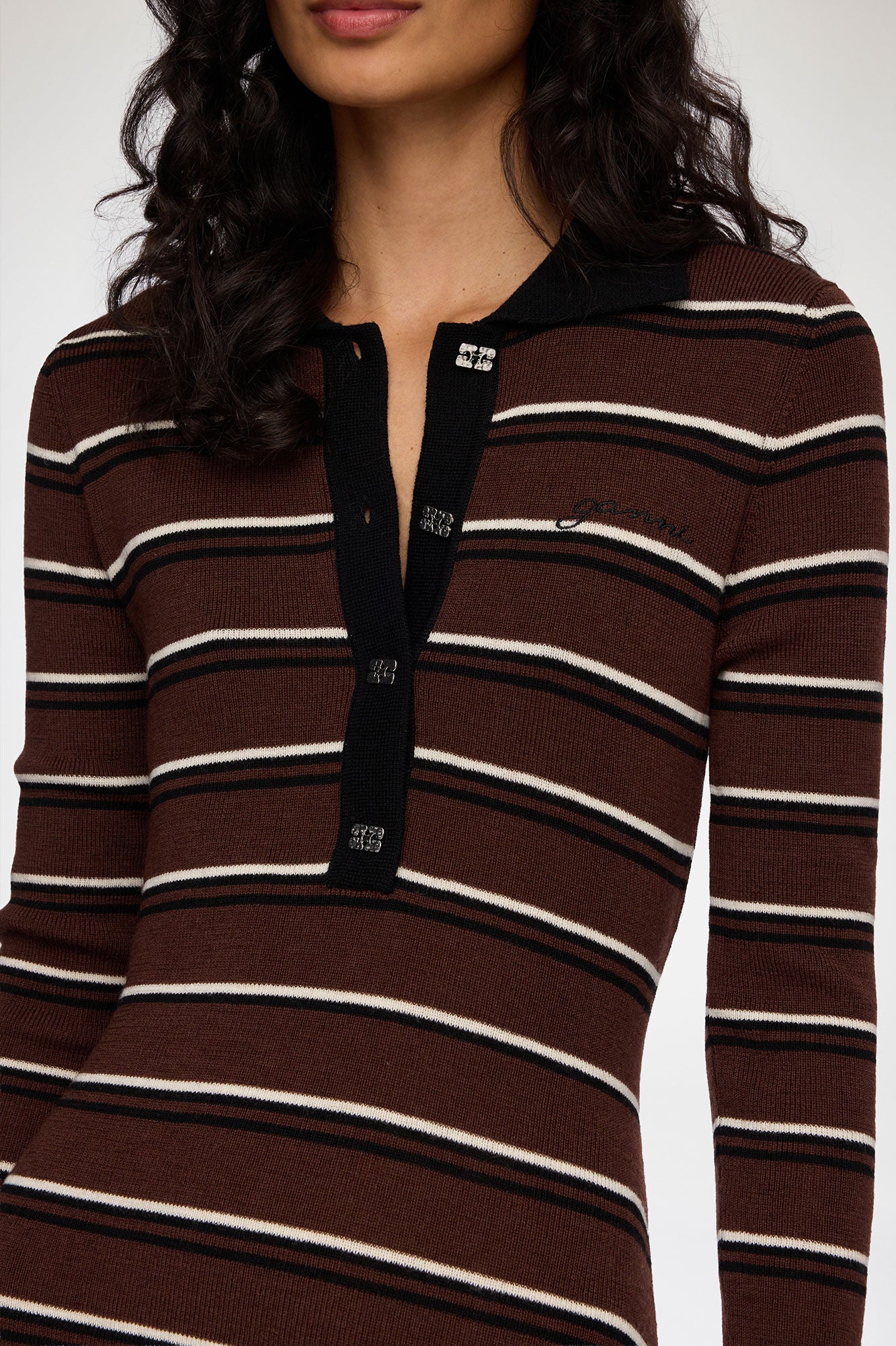 Mini Ribbed Merino Dress Multicolor - Image 4
